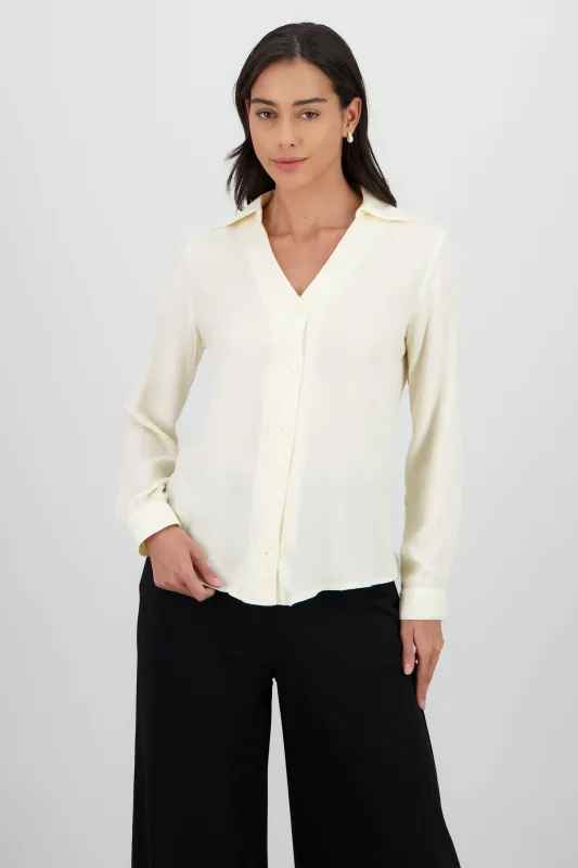 Camisa lisa escote v sold by Shasa