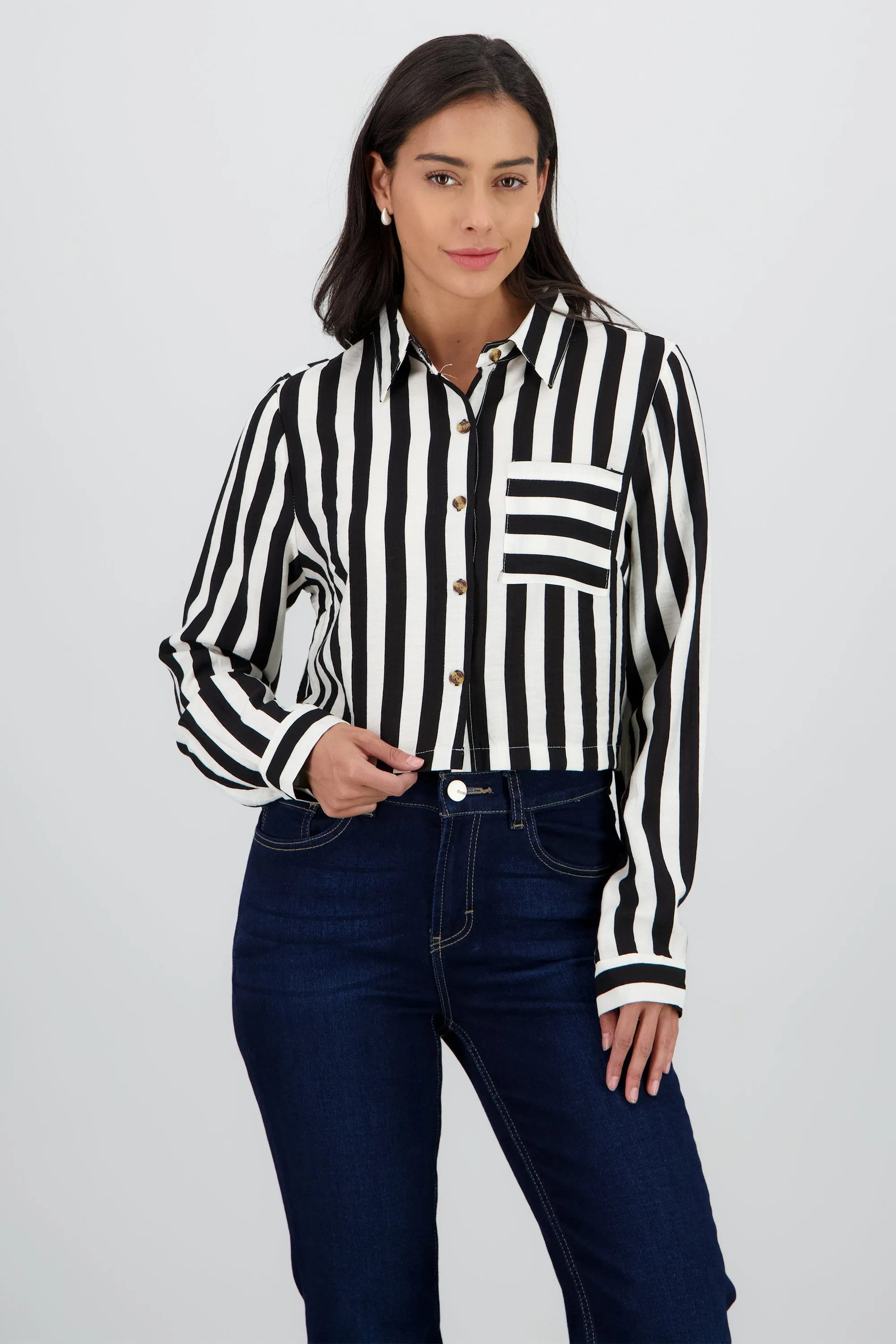 Camisa manga larga puño rayas sold by Shasa