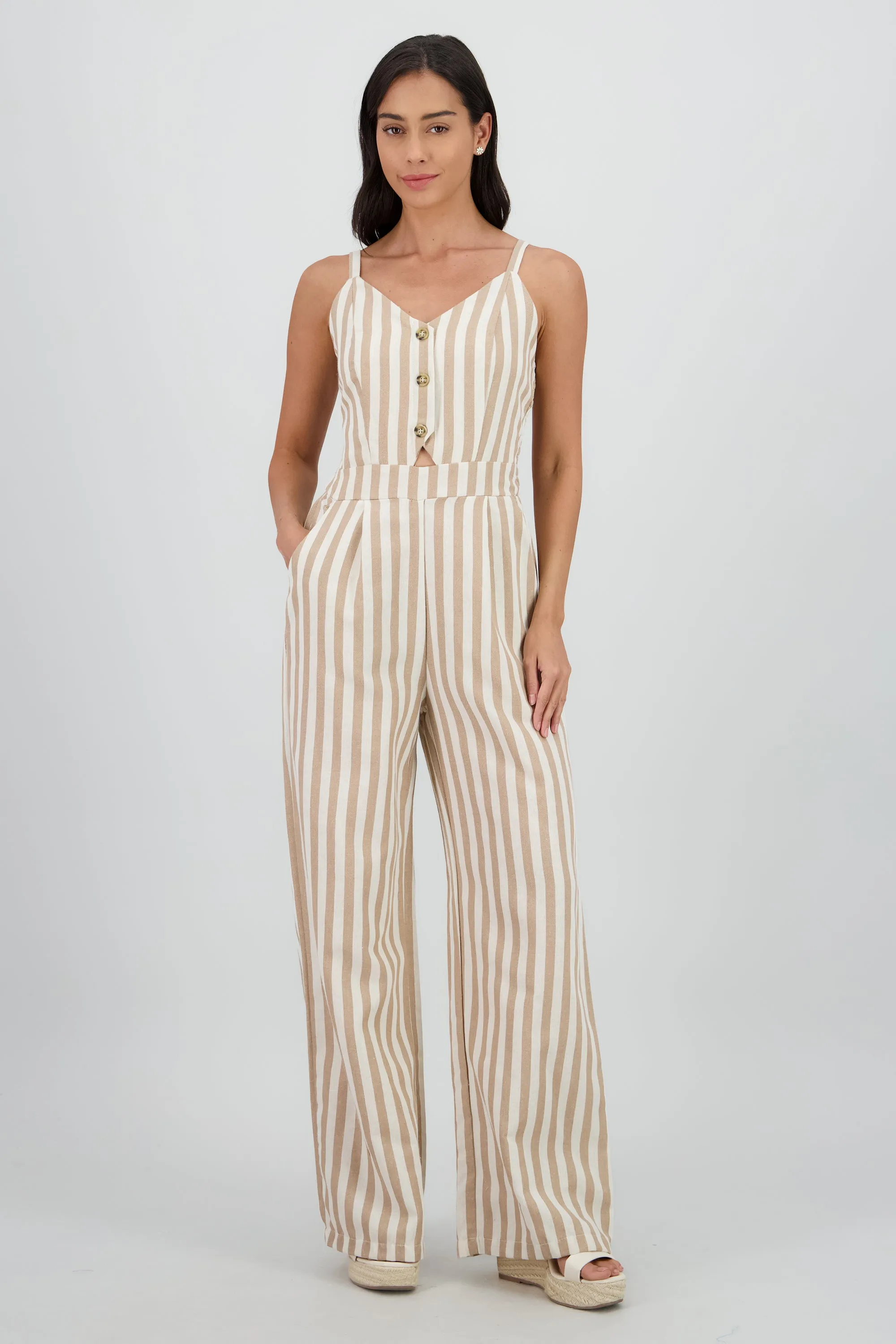 Jumpsuit cuello v tirantes rayas sold by Shasa product image thumbnail 2