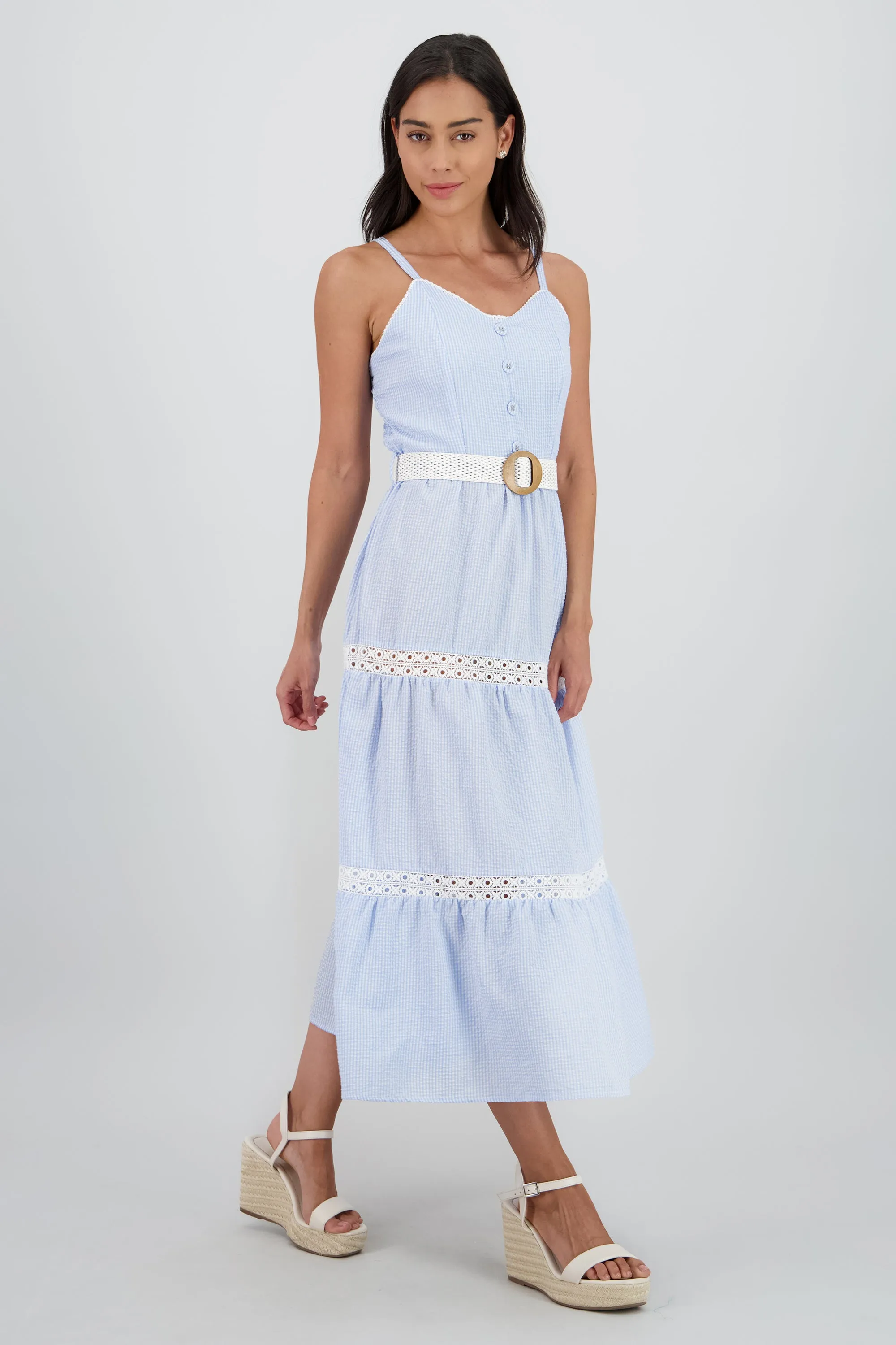 Vestido midi olanes detalle cinturon sold by Shasa