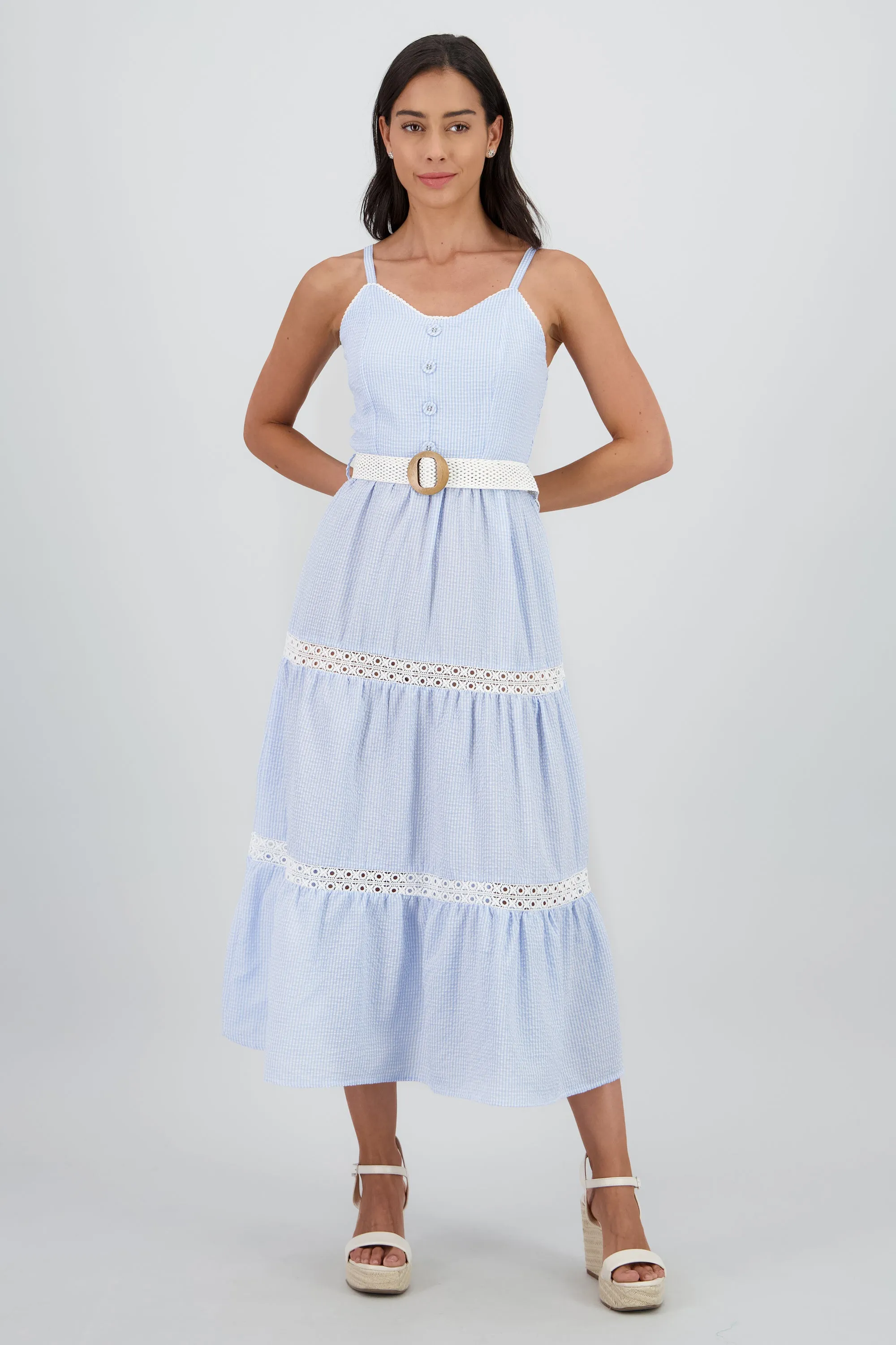 Vestido midi olanes detalle cinturon sold by Shasa product image thumbnail 2