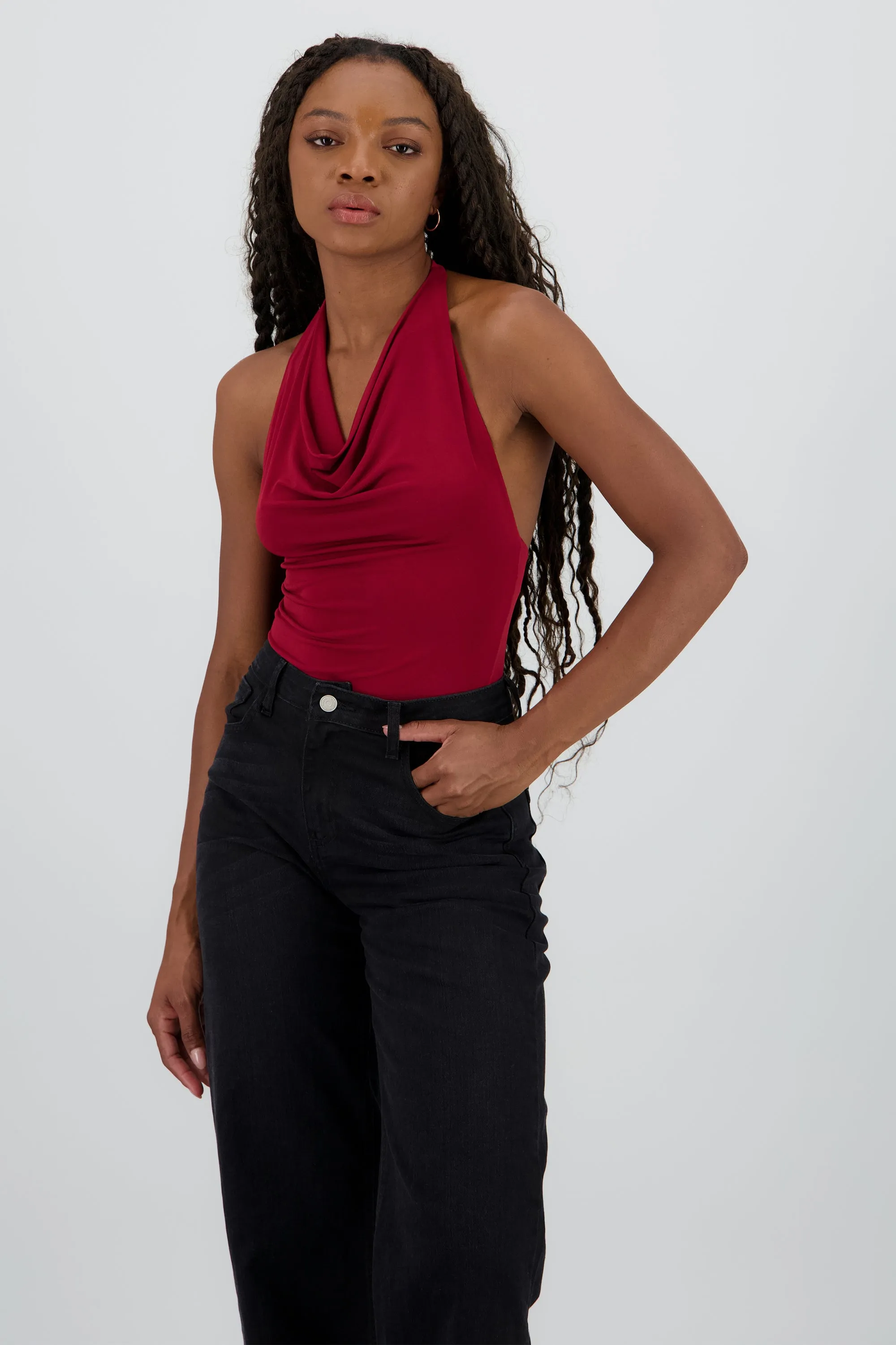 Bodysuit halter escote cascada drapeado sold by Shasa product image thumbnail 2