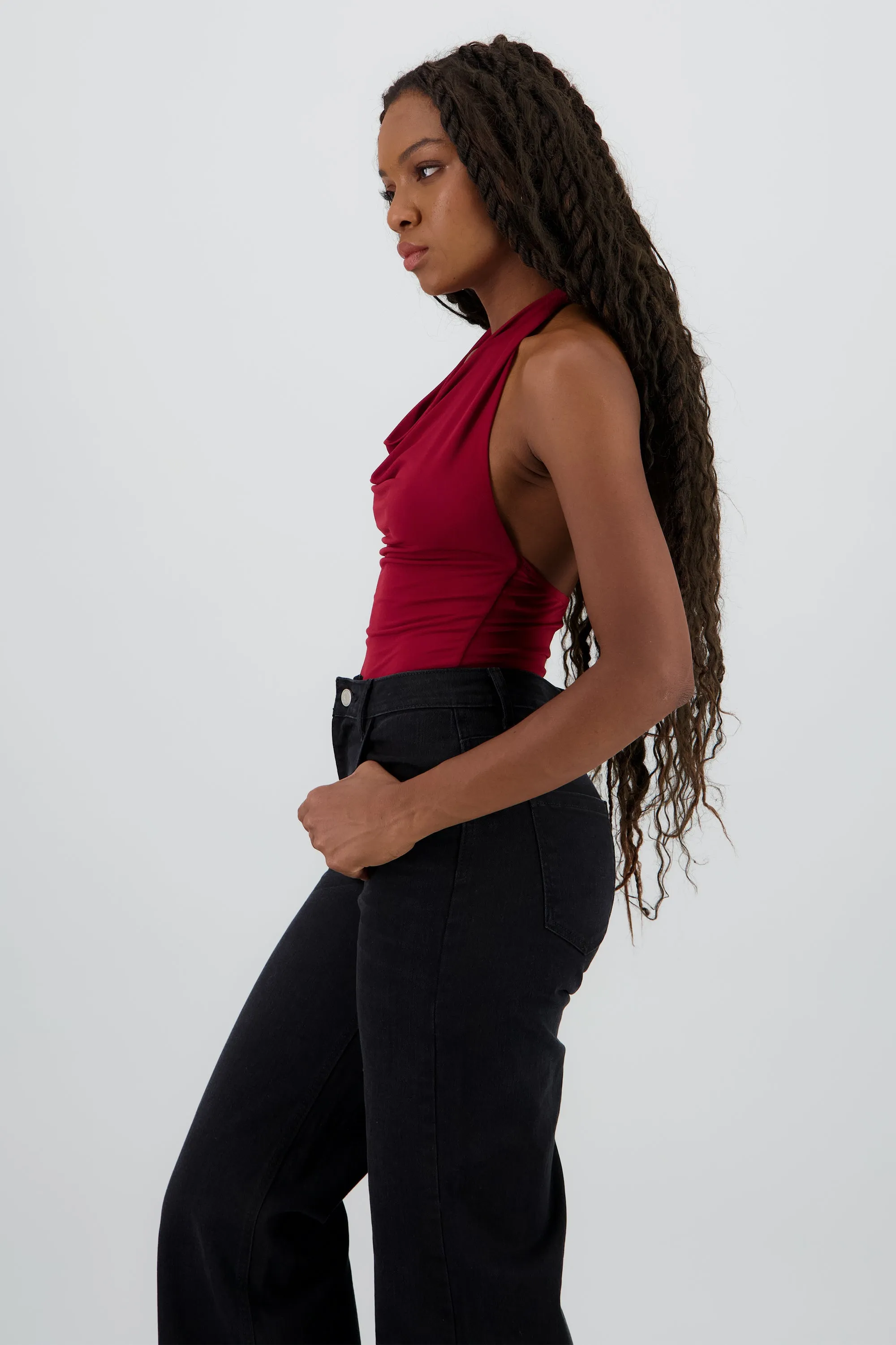 Bodysuit halter escote cascada drapeado sold by Shasa product image thumbnail 3