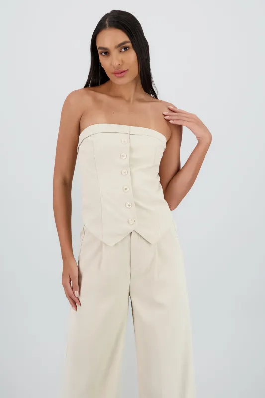 Top sastre escote en V 4 botones Hypsters sold by Shasa