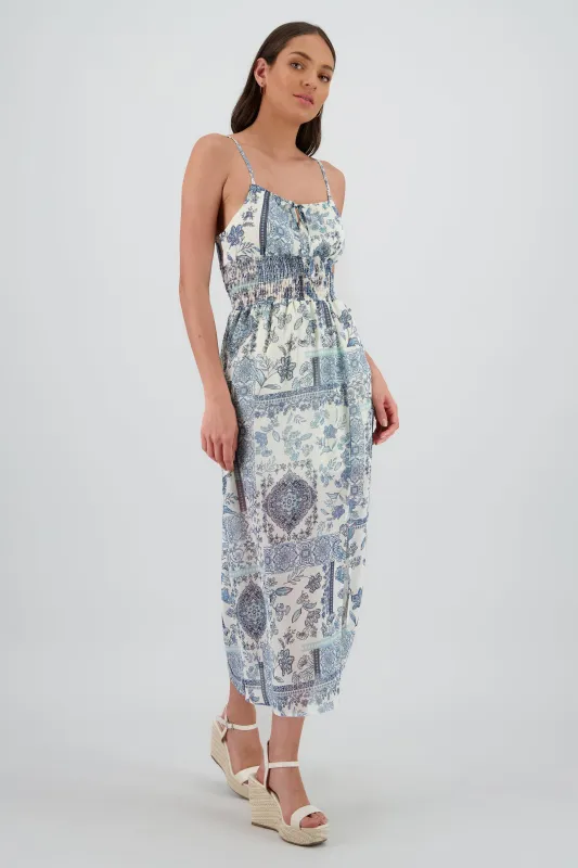 Vestido maxi tirantes estampado flores sold by Shasa