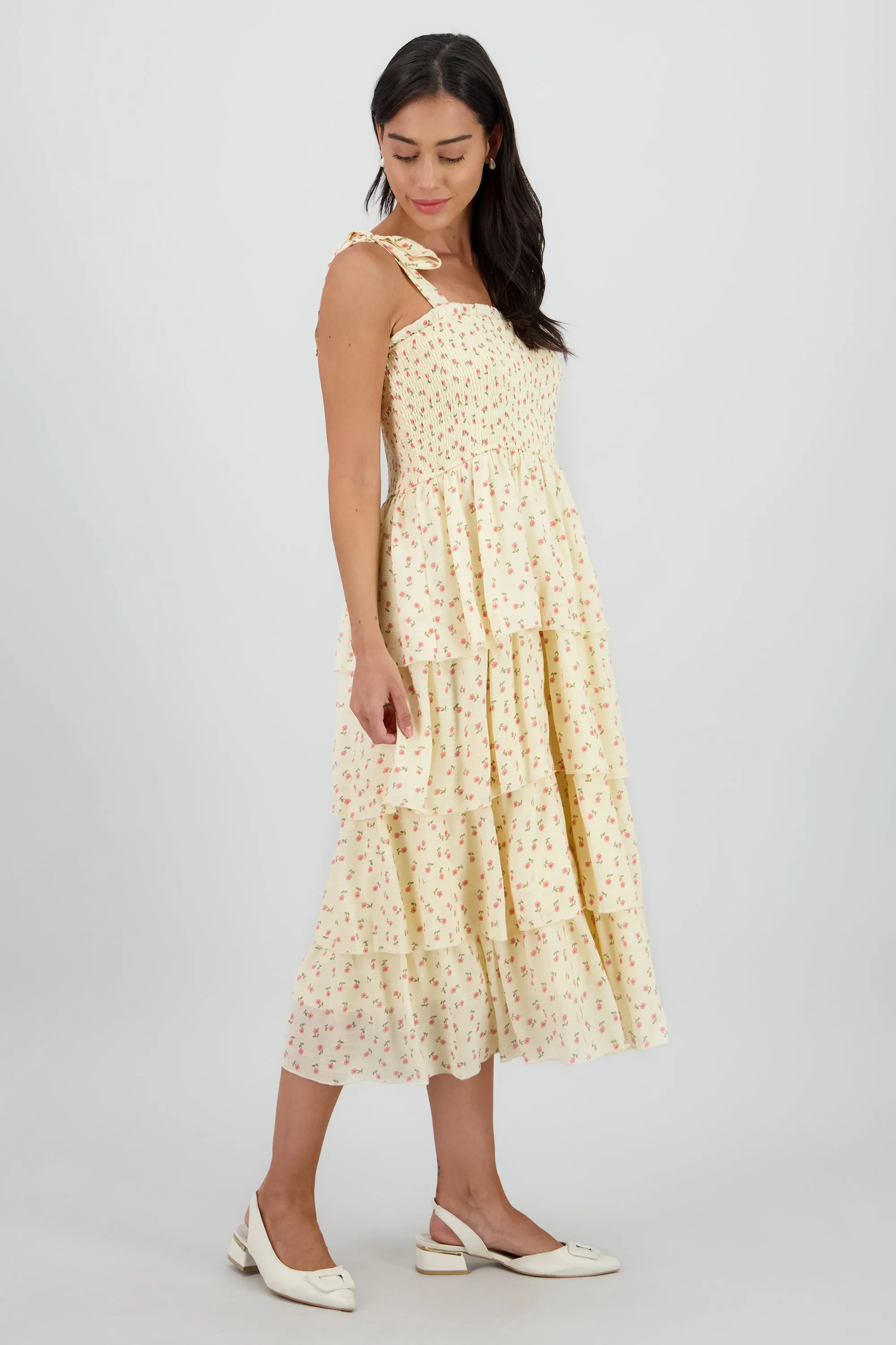 Vestido maxi capas flores sold by Shasa product image thumbnail 3