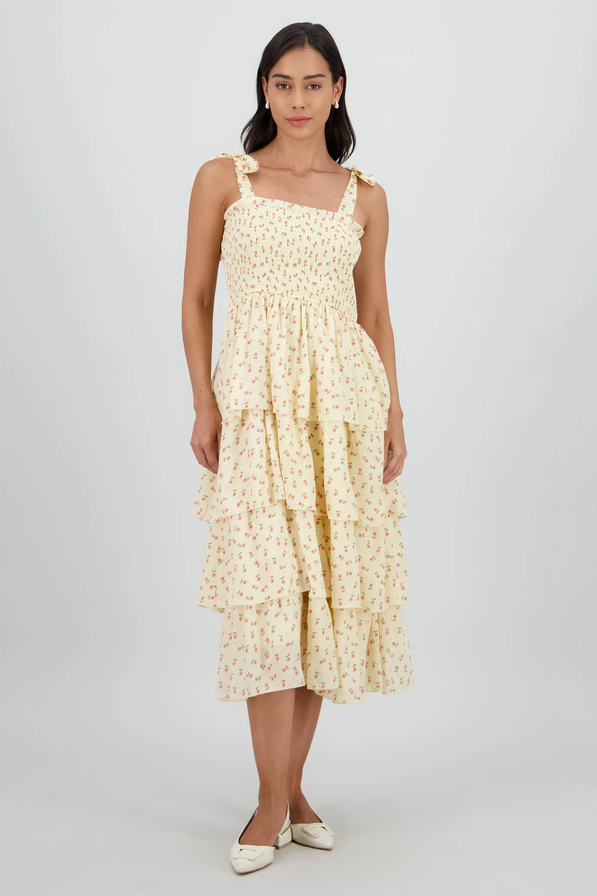 Vestido maxi capas flores sold by Shasa product image thumbnail 2