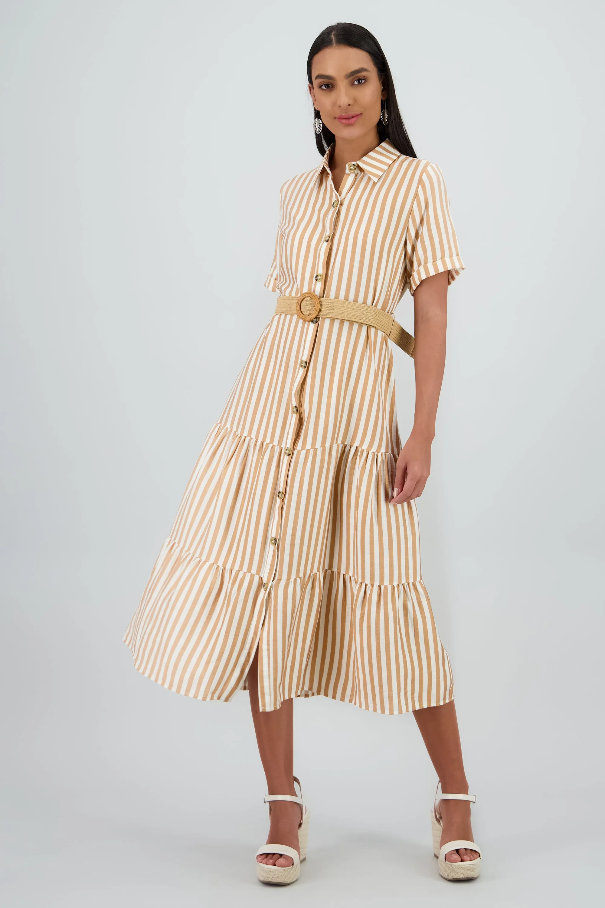 Vestido camisero detalle cinturon sold by Shasa