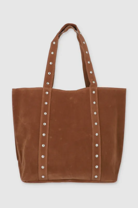 Bolsa tote gamusina studs sold by Shasa