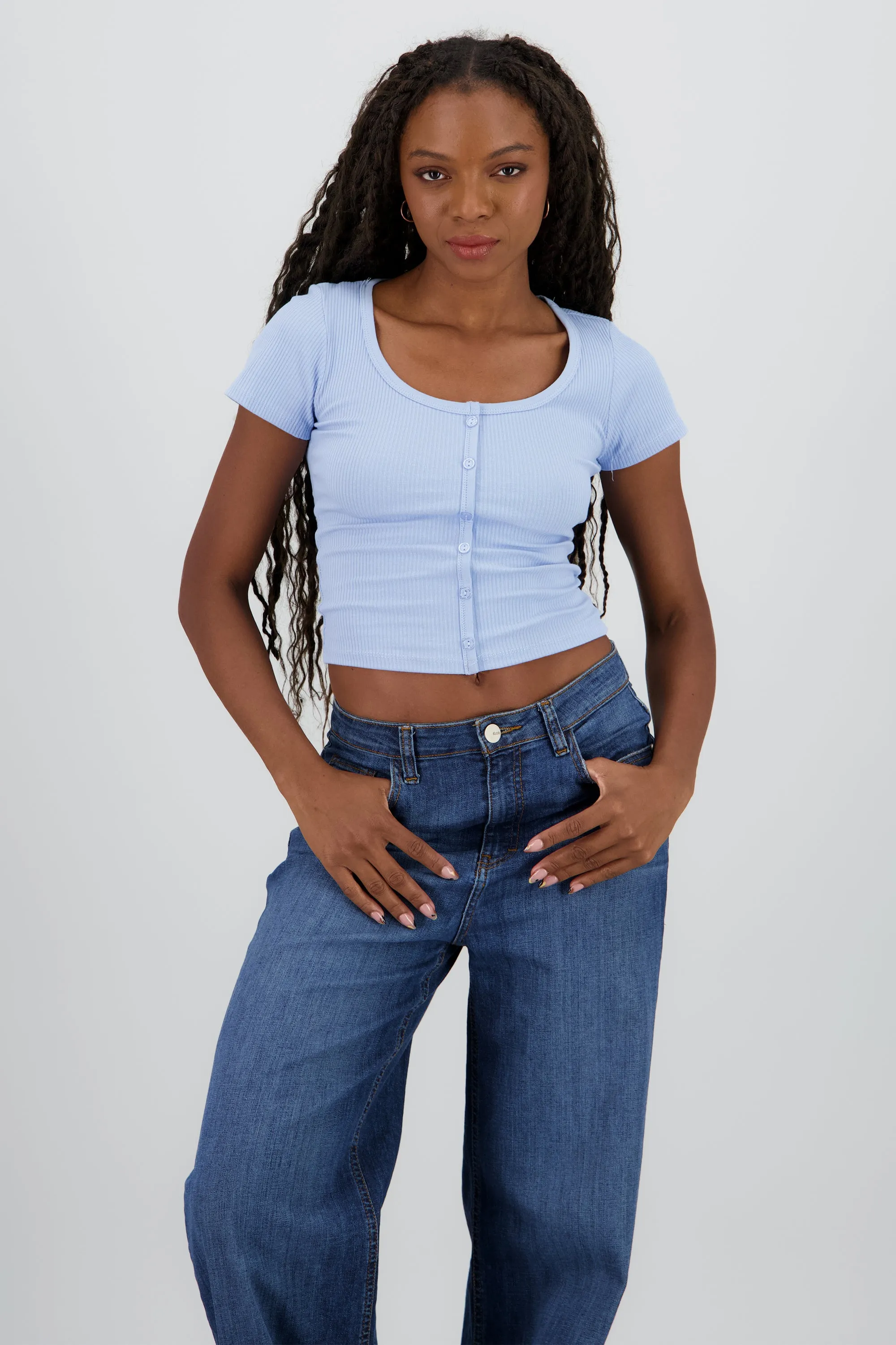 Top manga corta rib con botones sold by Shasa product image thumbnail 2