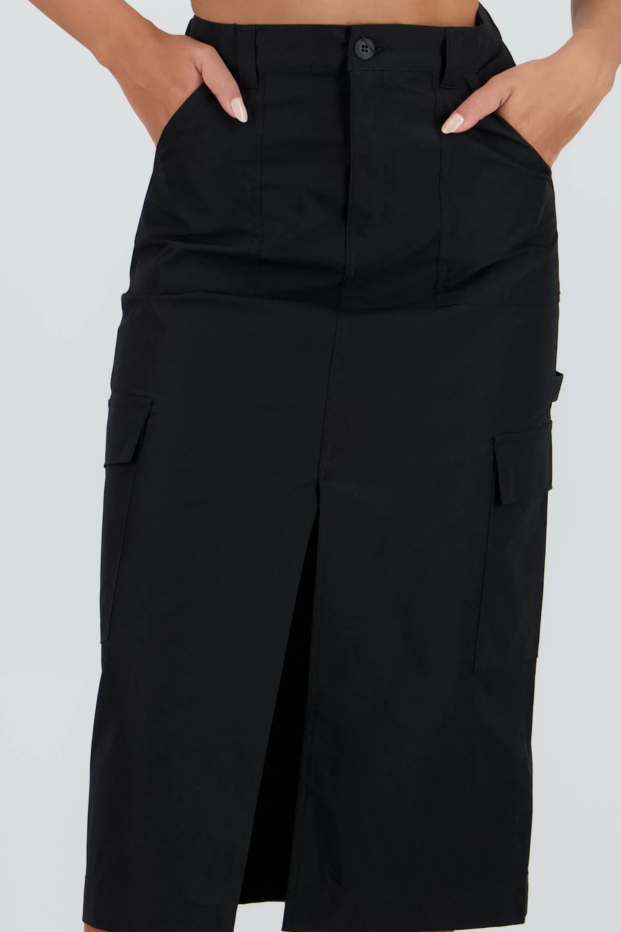 Falda midi detalle pretina lisa sold by Shasa product image thumbnail 5