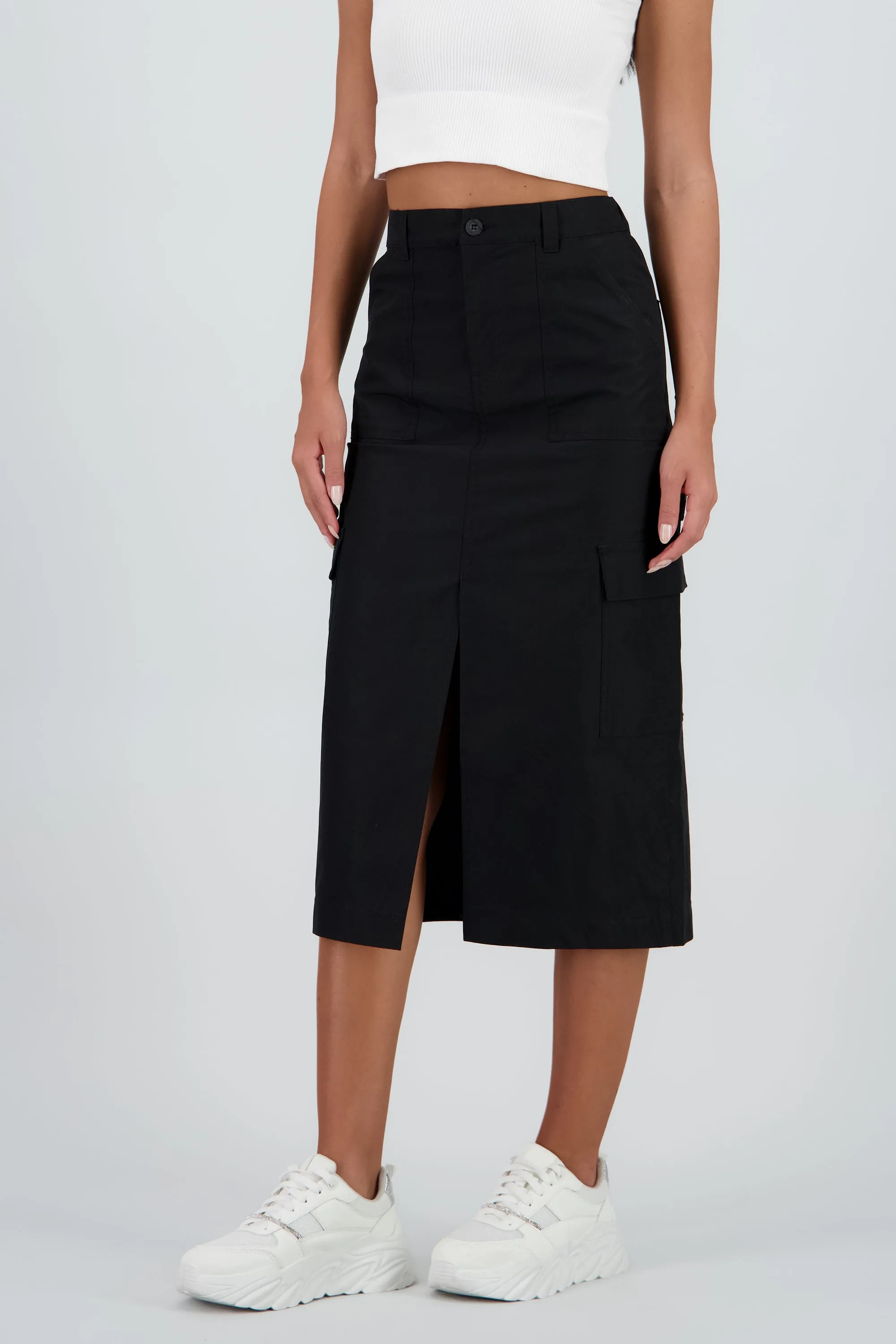 Falda midi detalle pretina lisa sold by Shasa product image thumbnail 3