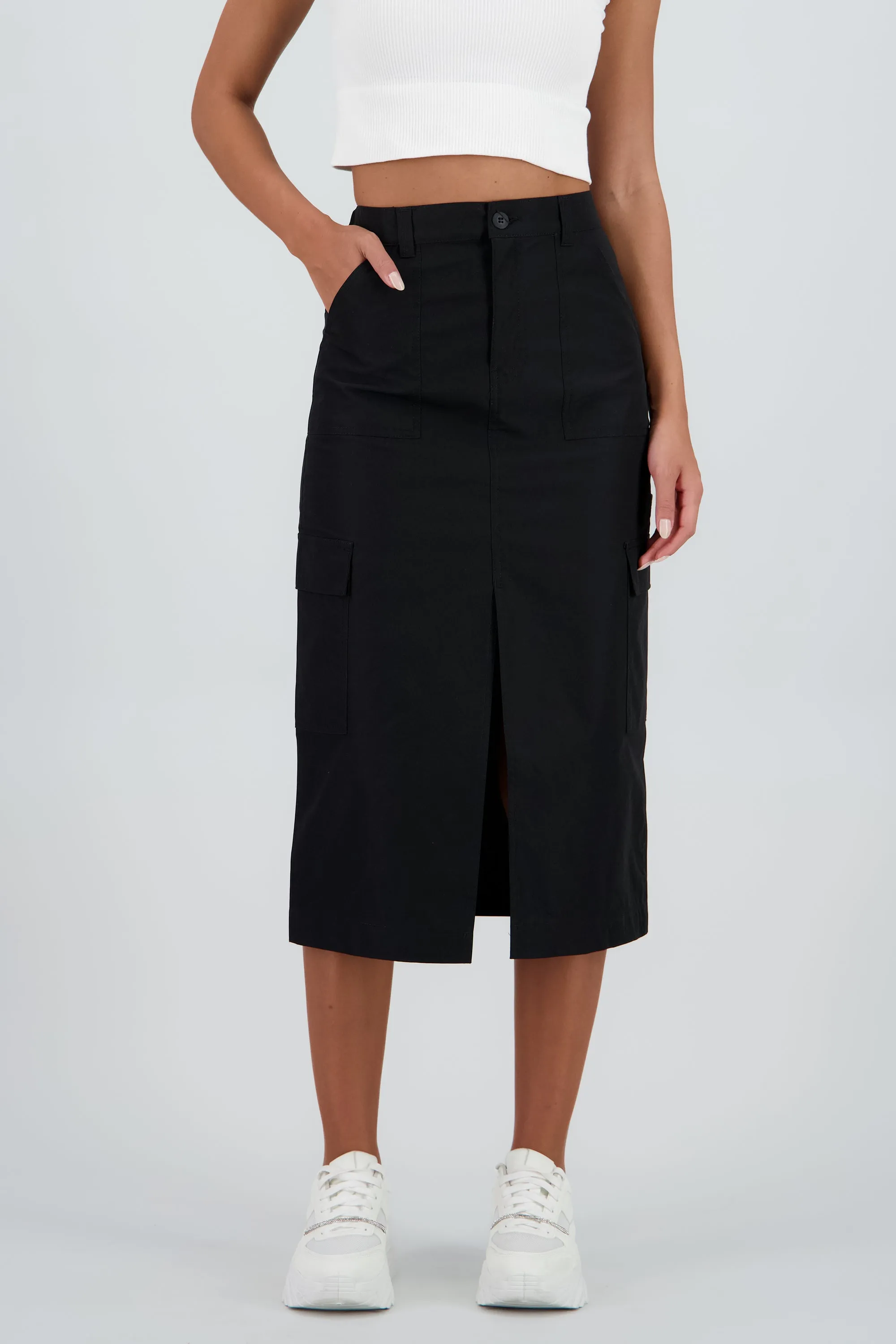 Falda midi detalle pretina lisa sold by Shasa product image thumbnail 2