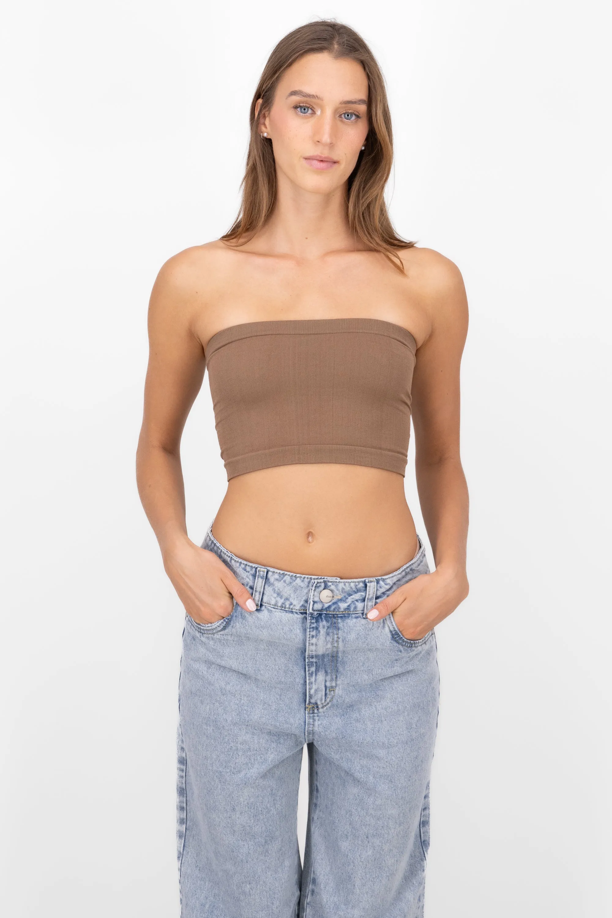 Top Tubo Strapless Rib sold by Shasa