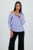Camisa rayas asimetrica sold by Shasa