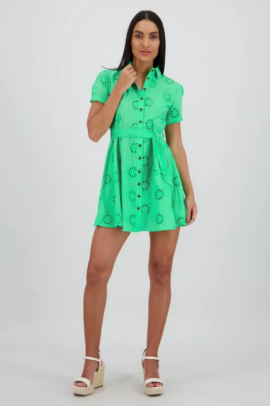 Vestido maxi camisero eyeled sold by Shasa