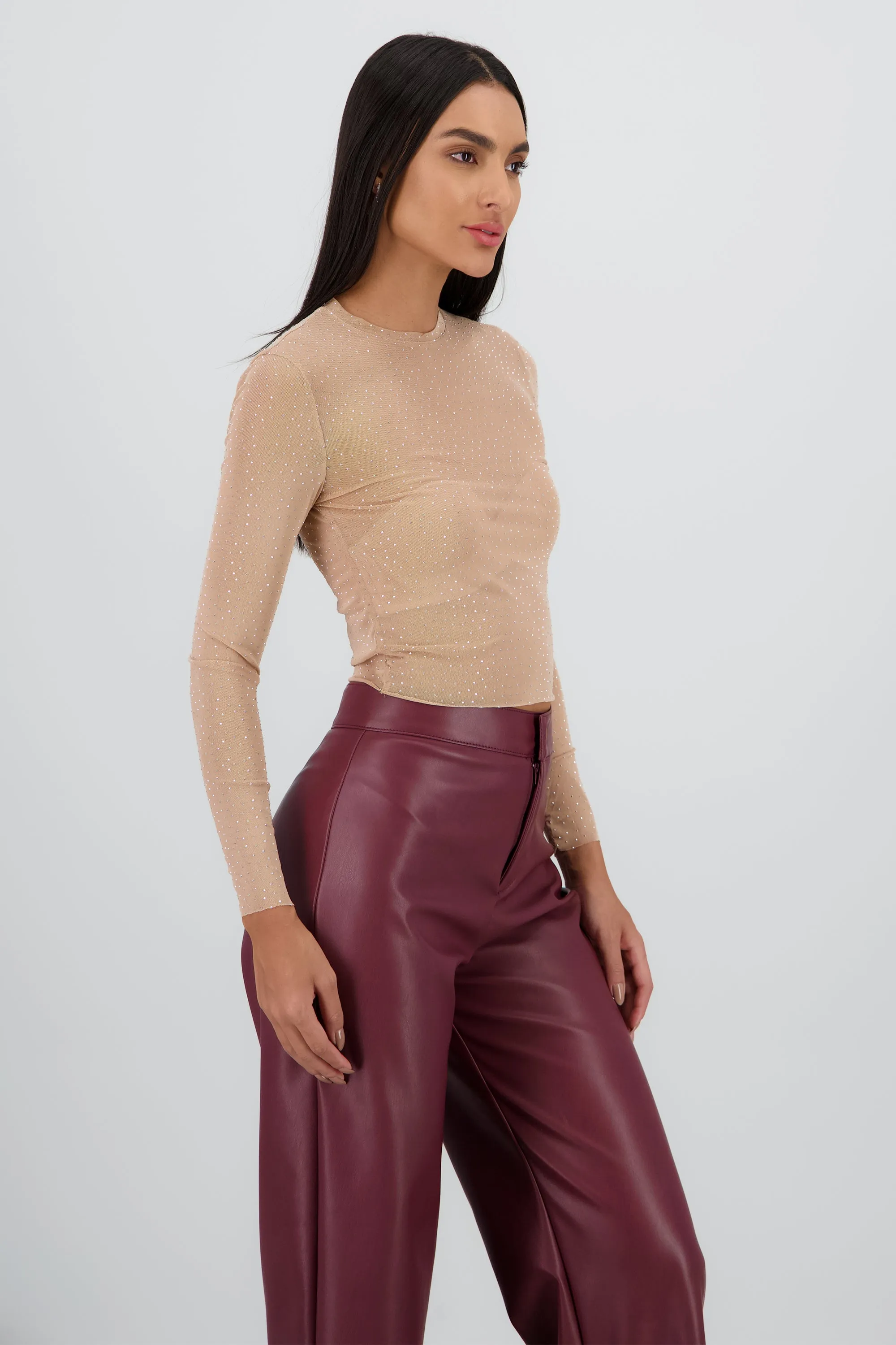 Top Mesh Manga Larga Brillos sold by Shasa product image thumbnail 3