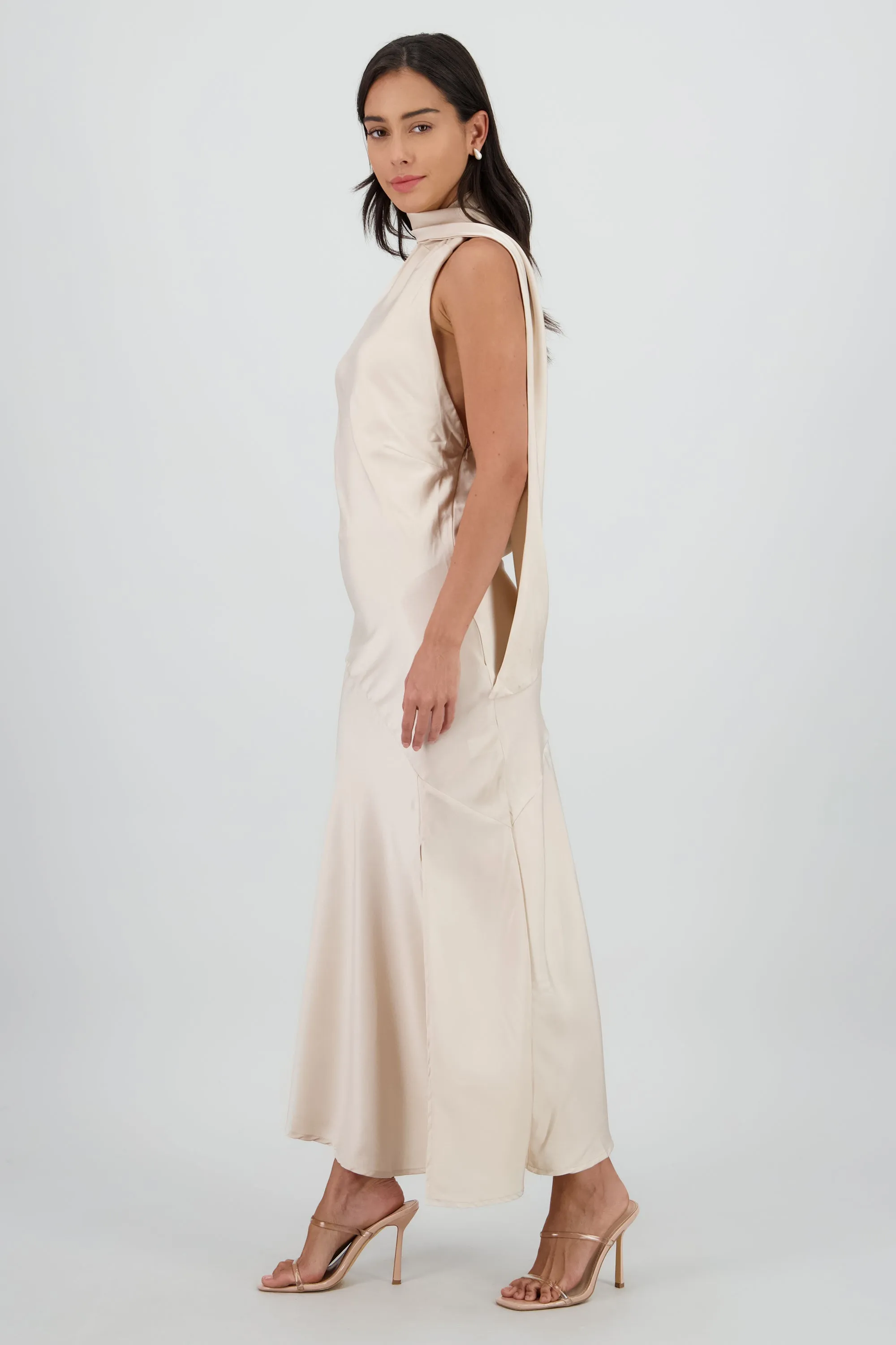 Vestido midi un hombro c/ bufanda sold by Shasa product image thumbnail 3