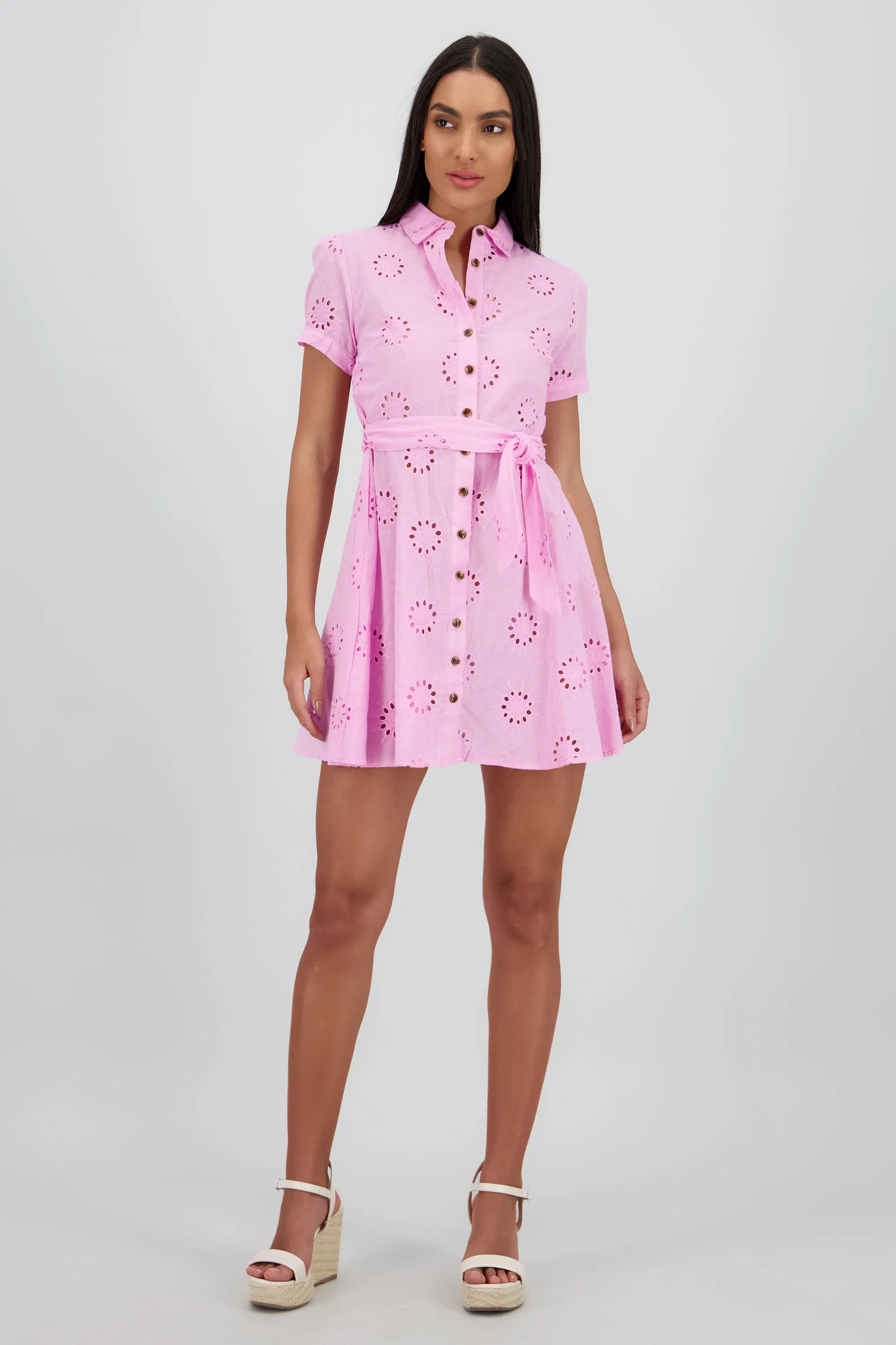 Vestido maxi camisero eyeled sold by Shasa