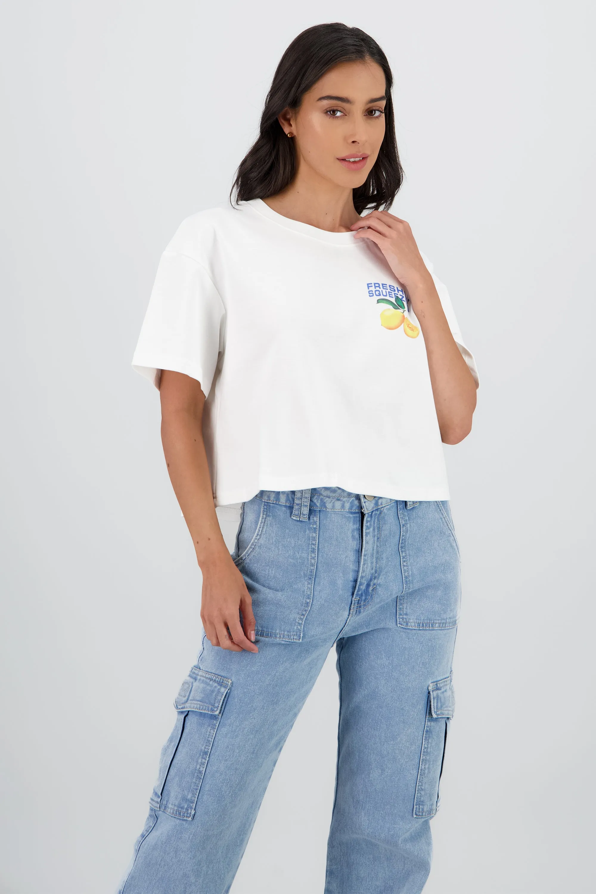 Playera manga corta crop estampado limones sold by Shasa product image thumbnail 2