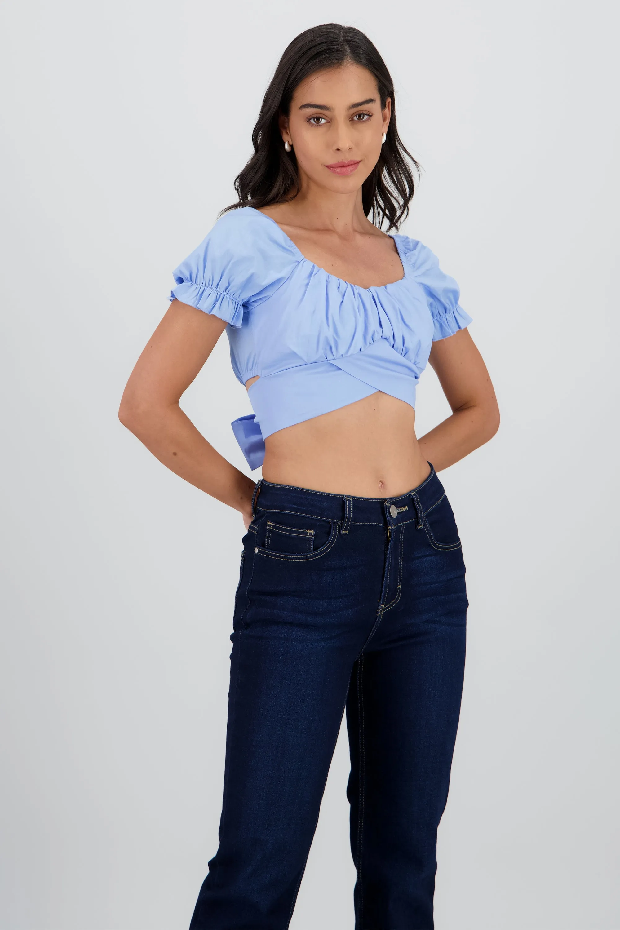 Top manga abullonada drapeado sold by Shasa product image thumbnail 2