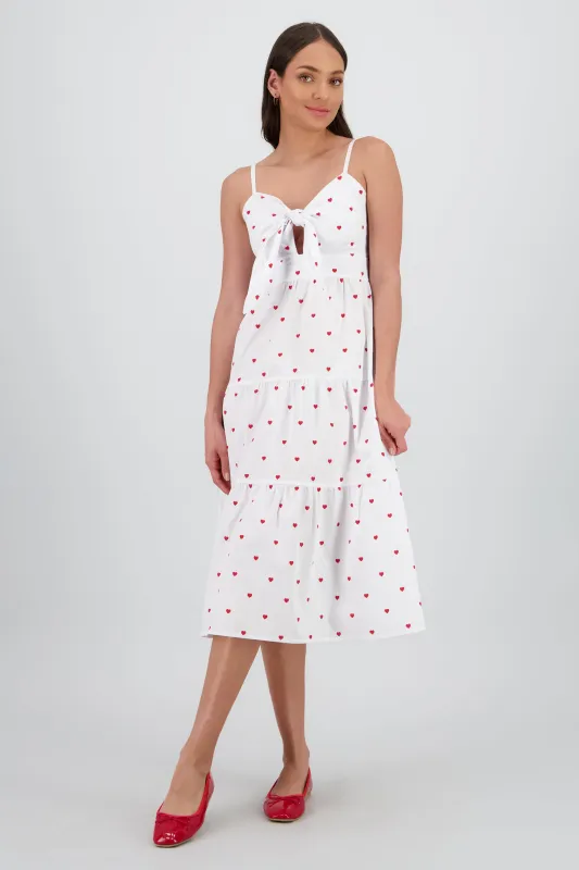 Vestido midi tirantes moño corazones sold by Shasa