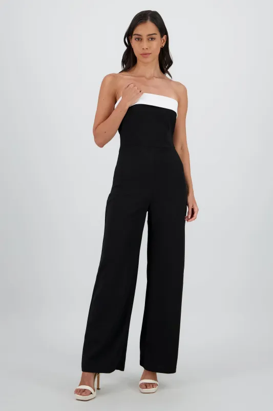 Jumpsuit  strapless doblez contraste sold by Shasa