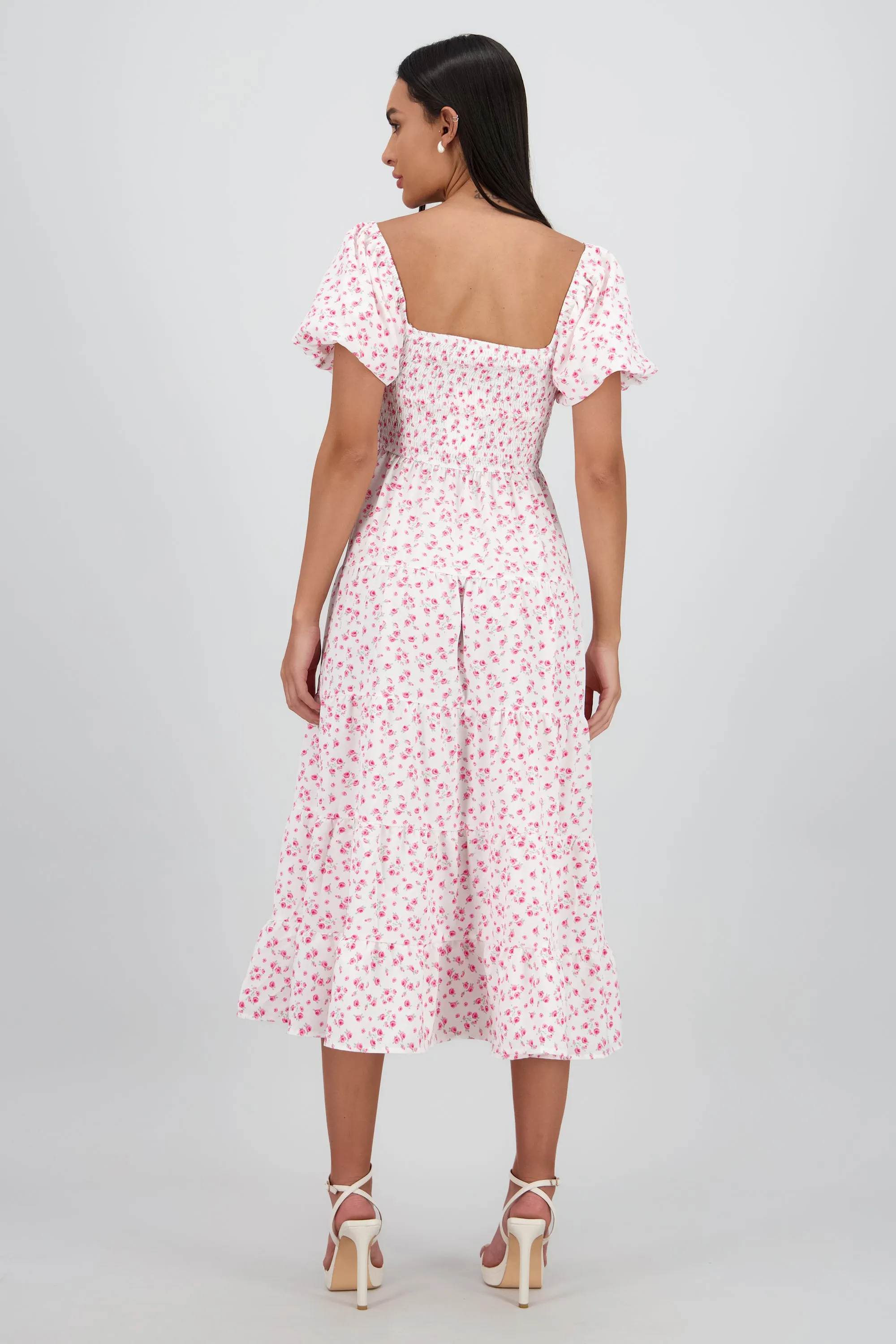 Maxivestido manga globo mini flores sold by Shasa product image thumbnail 4