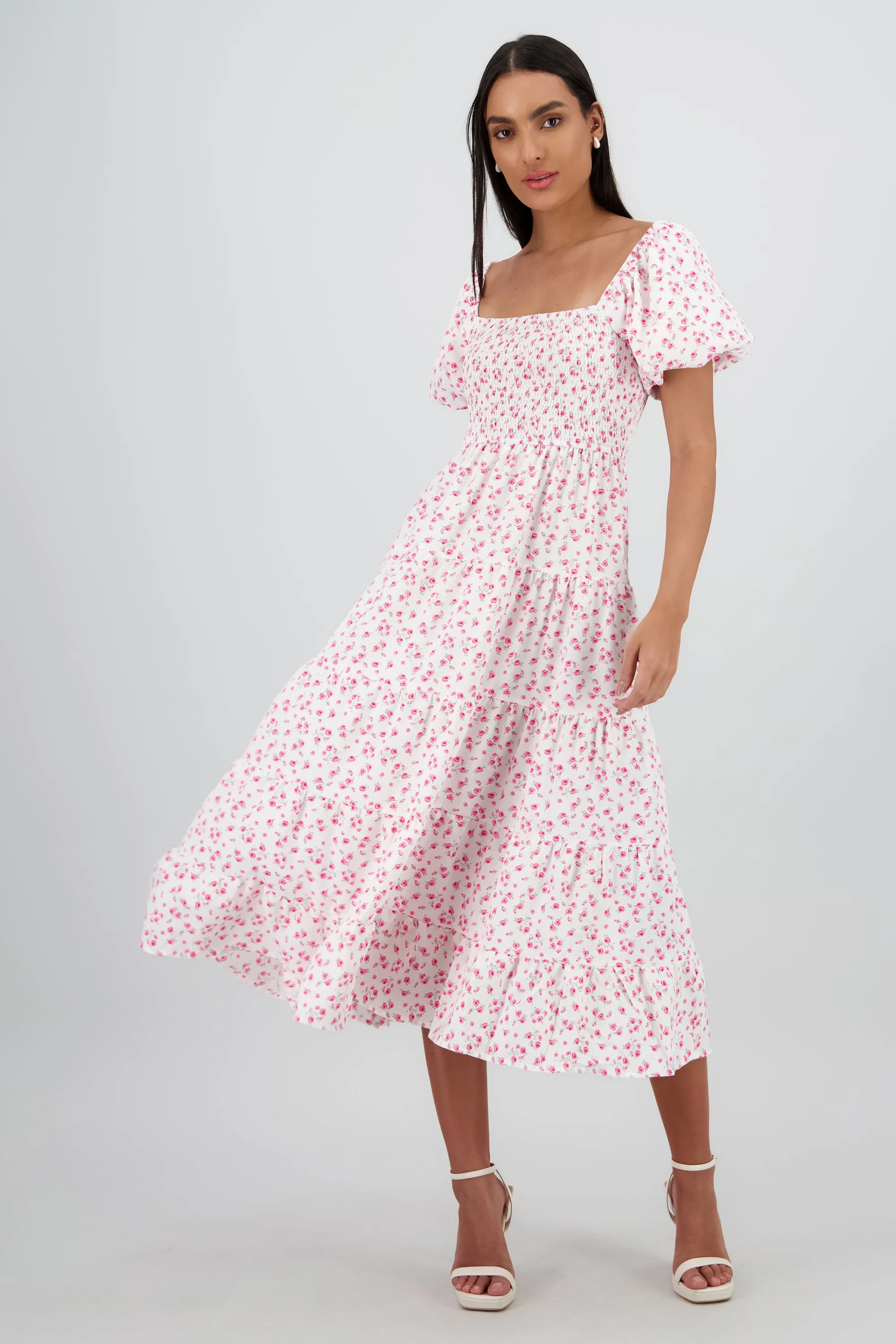 Maxivestido manga globo mini flores sold by Shasa