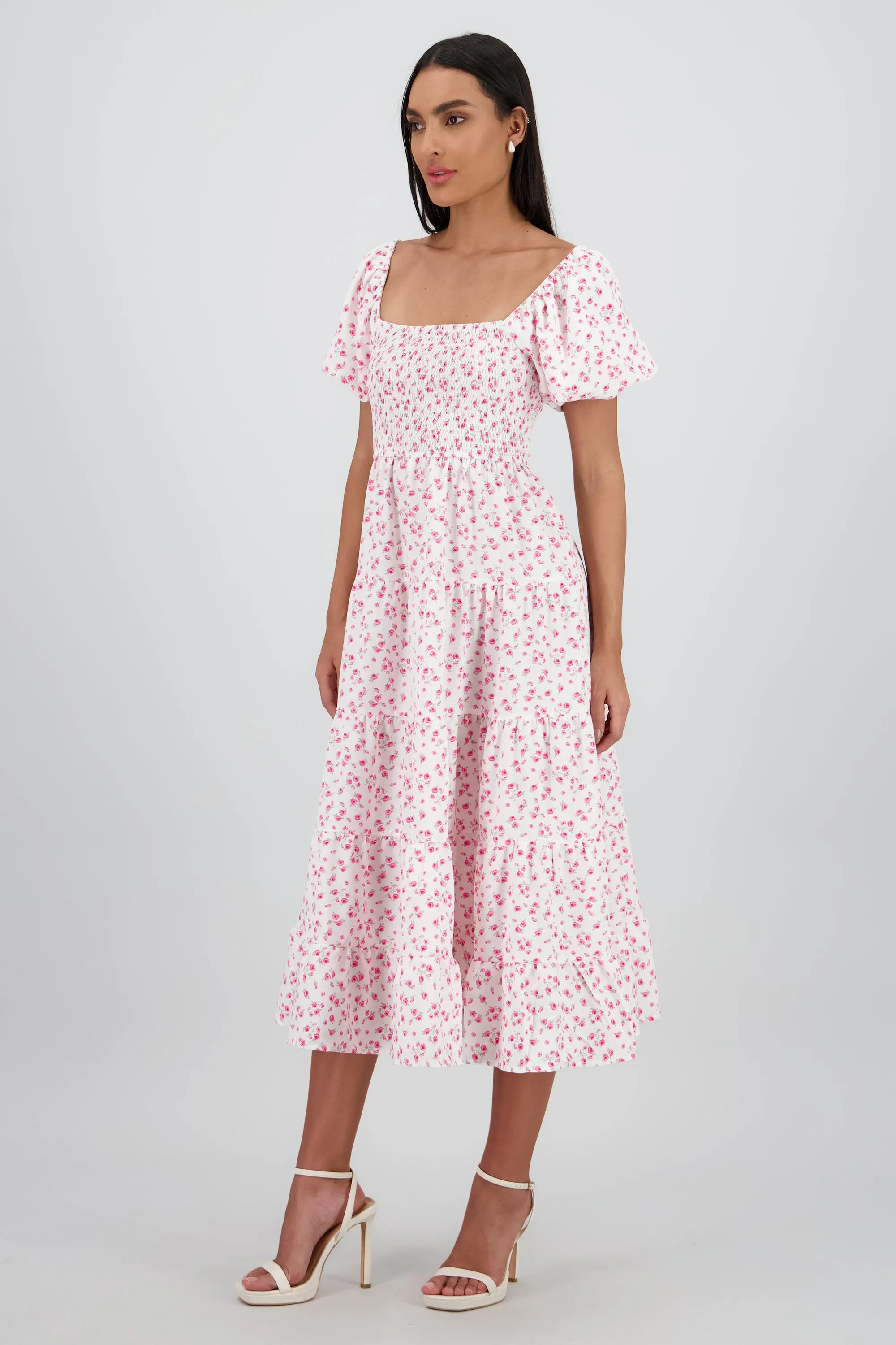 Maxivestido manga globo mini flores sold by Shasa product image thumbnail 3