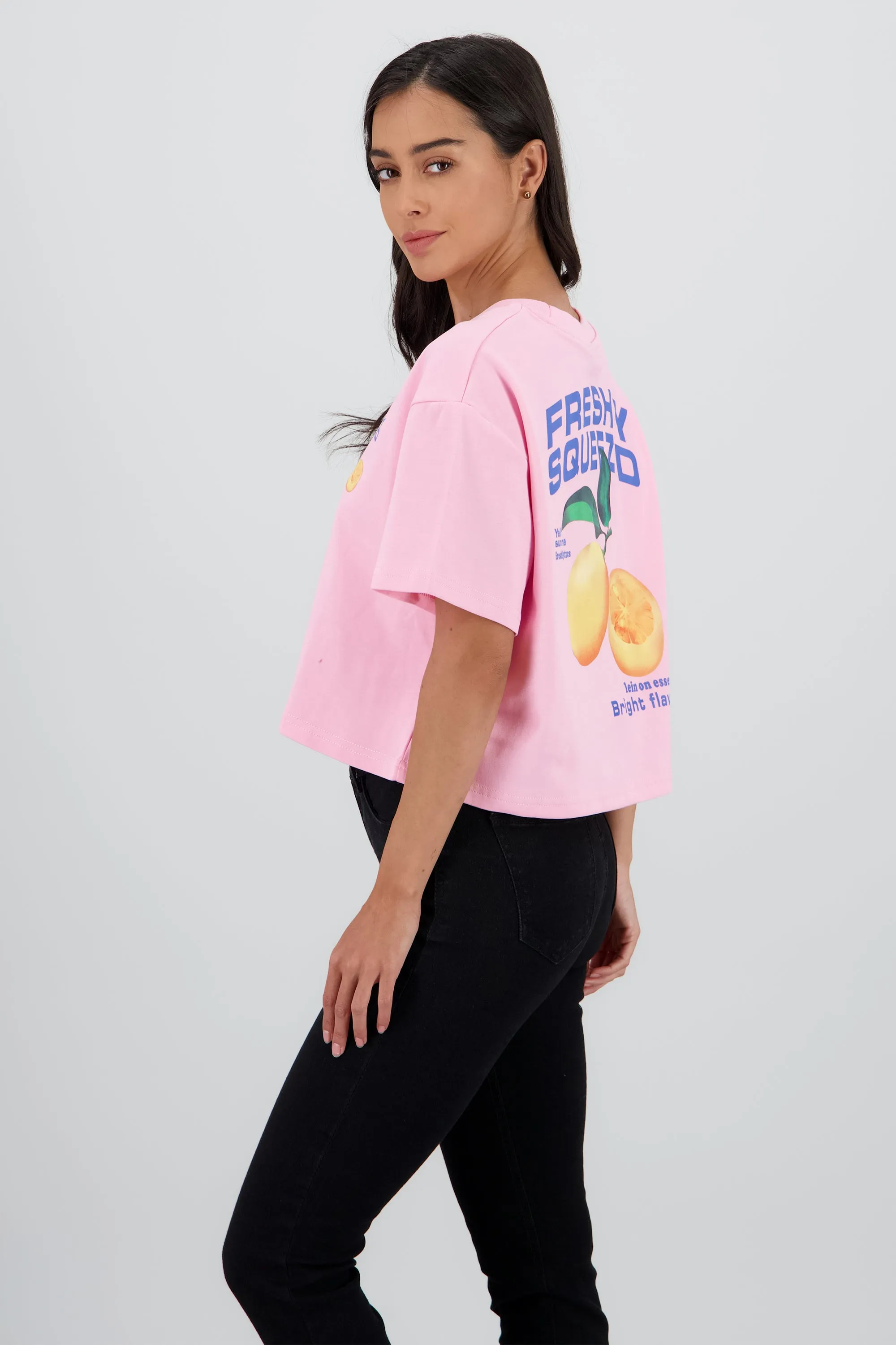 Playera manga corta crop estampado limones sold by Shasa product image thumbnail 3
