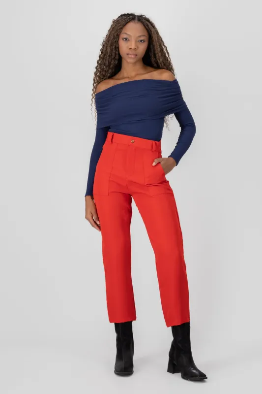 Pantalón Cintura Alta Capri Bolsas sold by Shasa