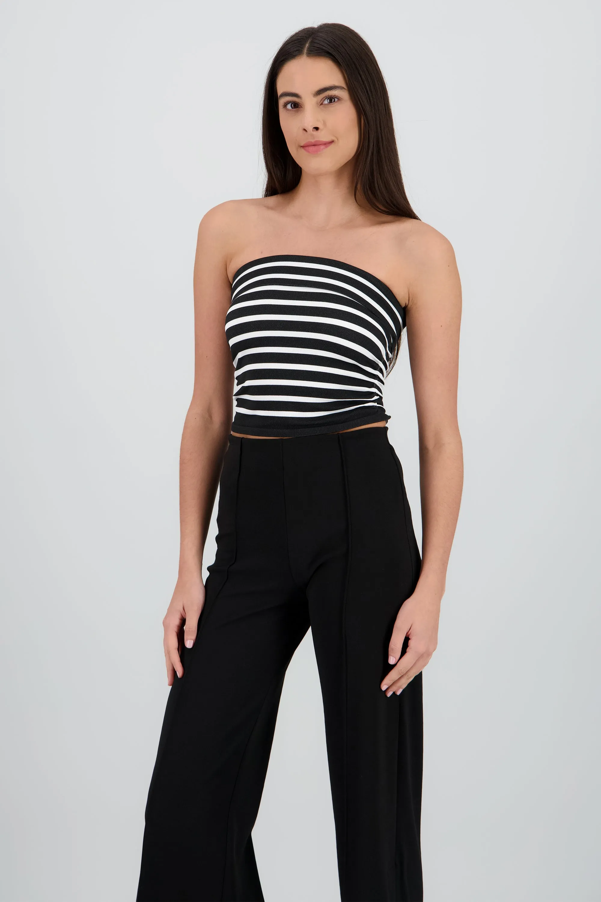 Top strapless de rayas con frunce de lado sold by Shasa product image thumbnail 2