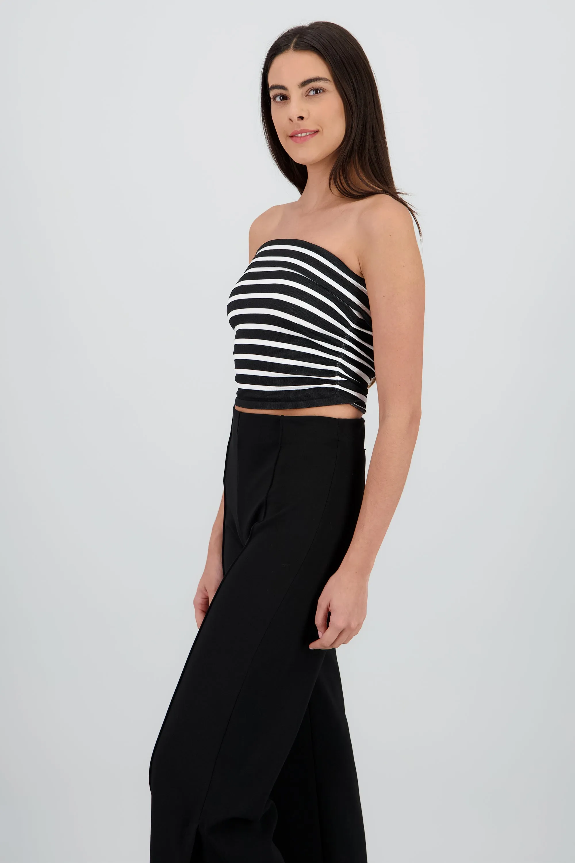 Top strapless de rayas con frunce de lado sold by Shasa product image thumbnail 3