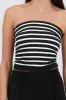 Top strapless de rayas con frunce de lado sold by Shasa