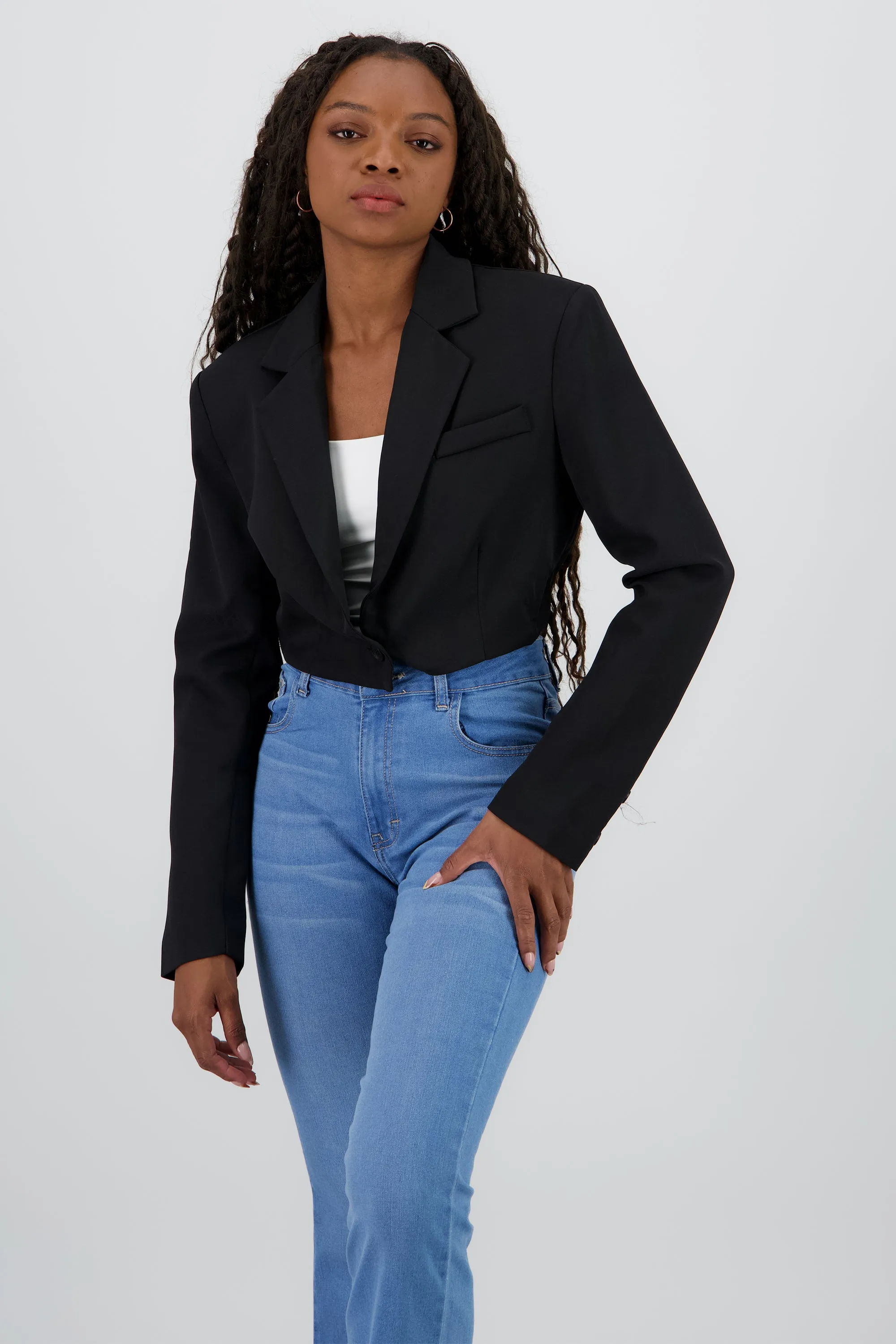 Blazer cropped liso sold by Shasa