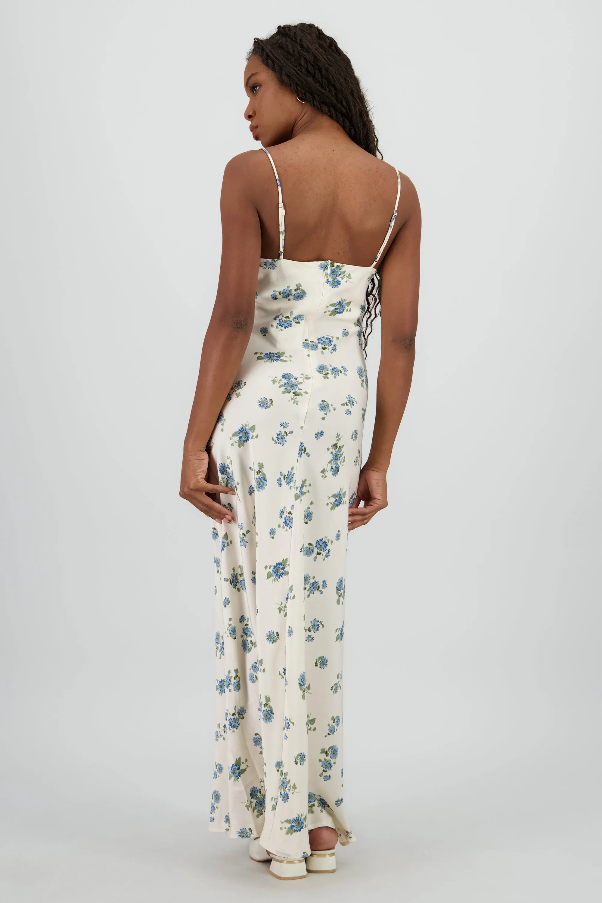 Vestido maxi satinado de flores sold by Shasa product image thumbnail 4