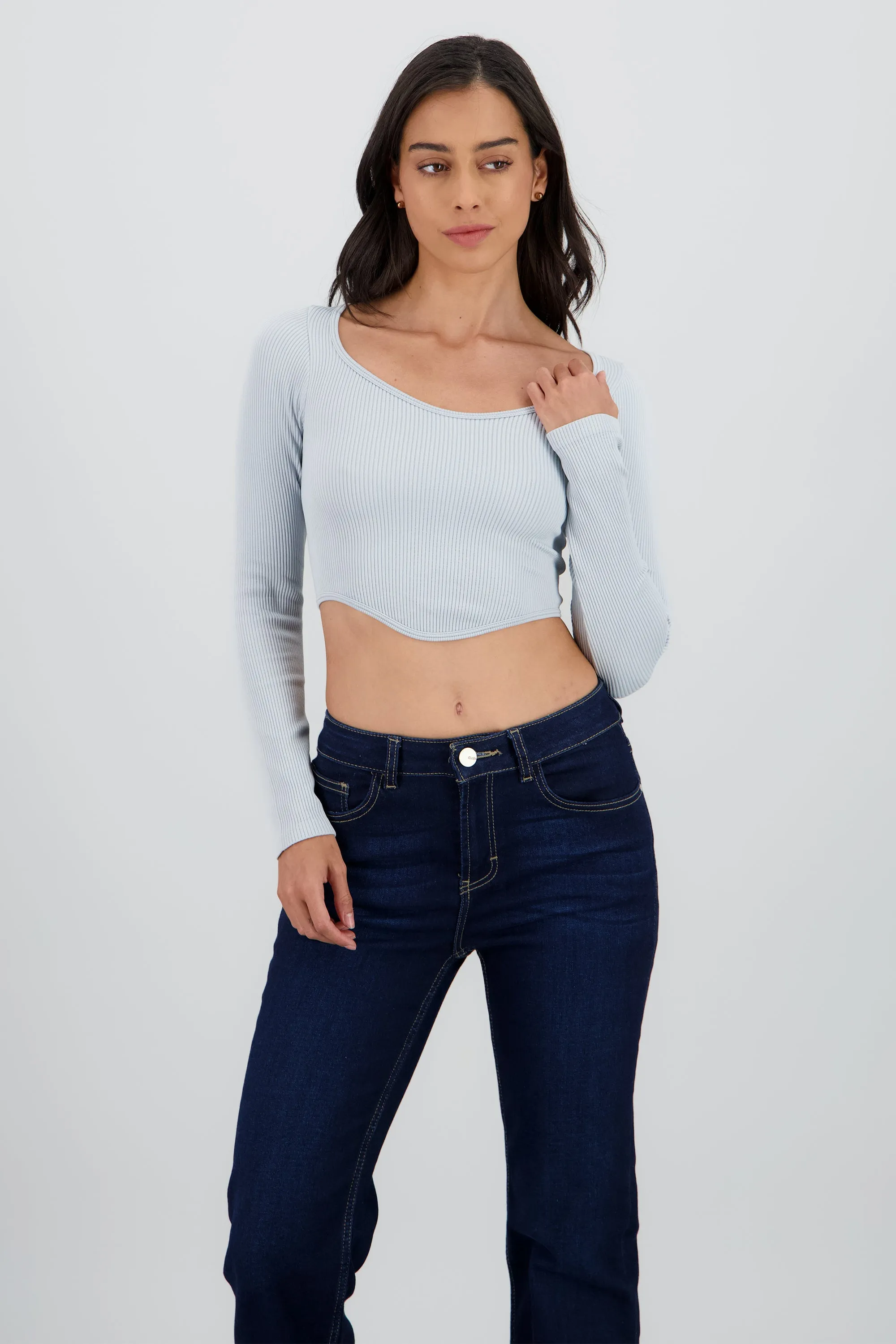 TOP MANGA LARGA CUELLO REDONDO RIB sold by Shasa