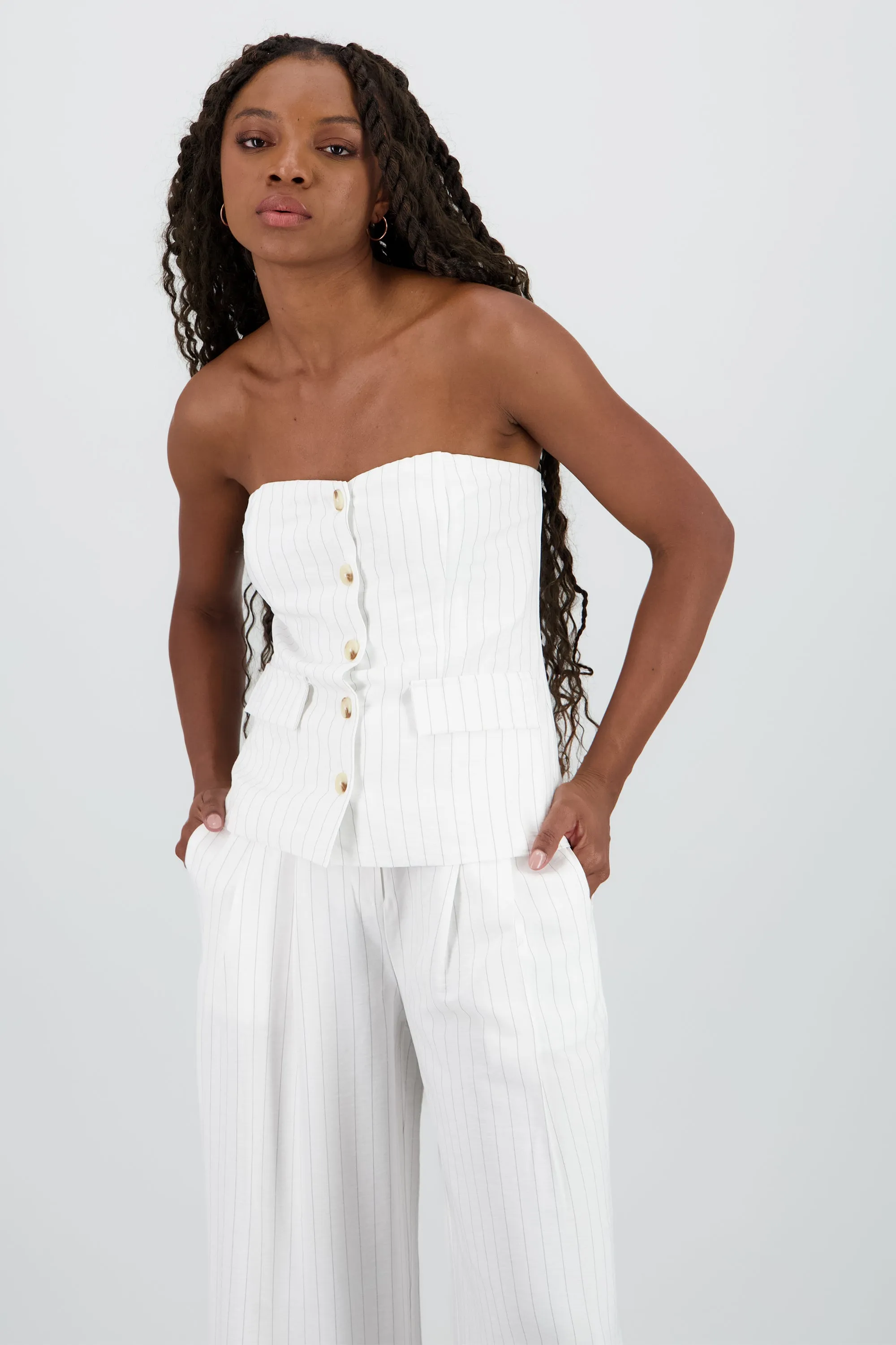 Top strapless rayas botones sold by Shasa product image thumbnail 2