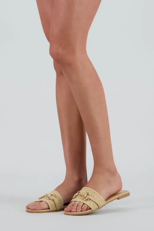 Sandalia tira ancha yute aplicación eslabón sold by Shasa