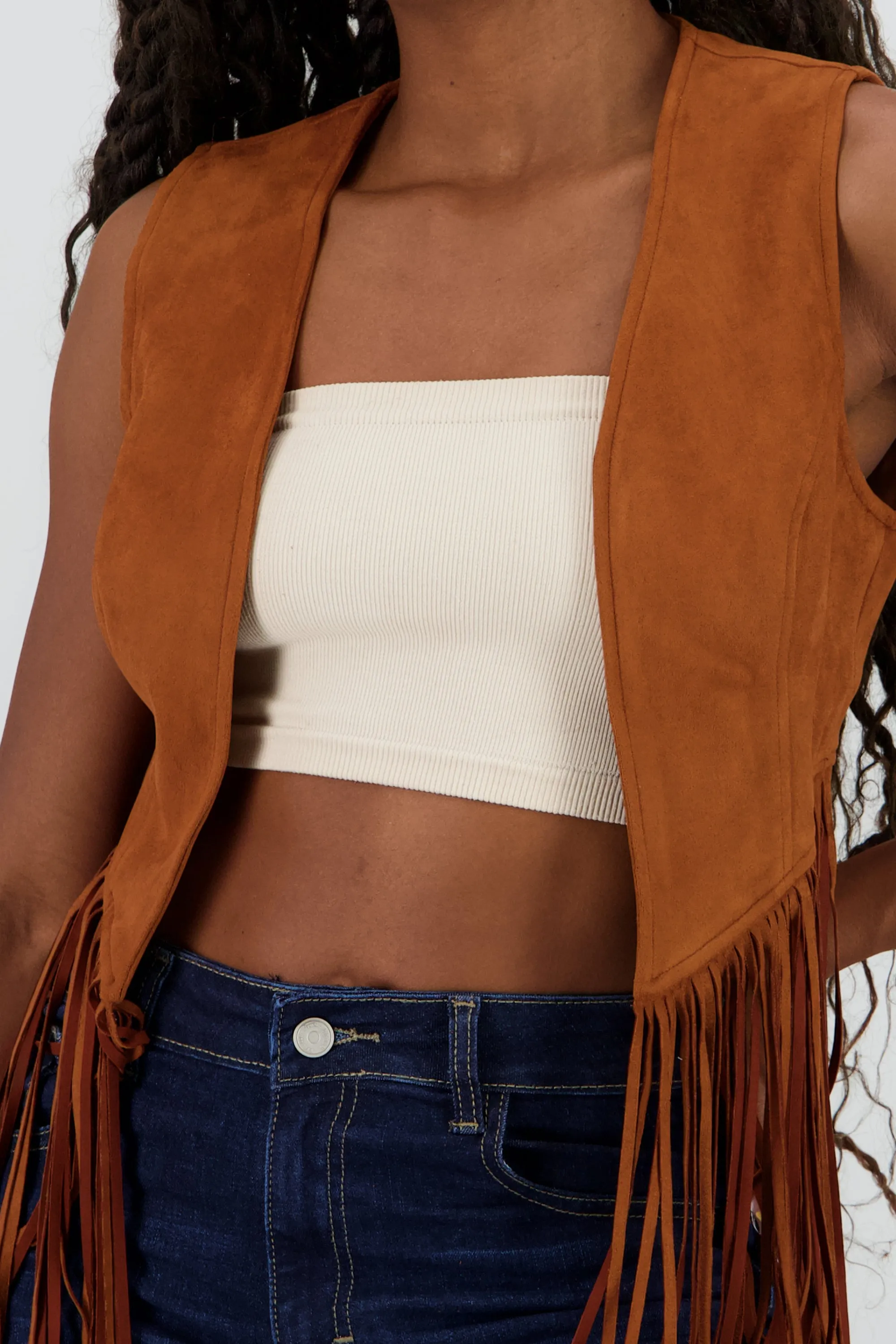 Chaleco de suede con flecos liso sold by Shasa product image thumbnail 5