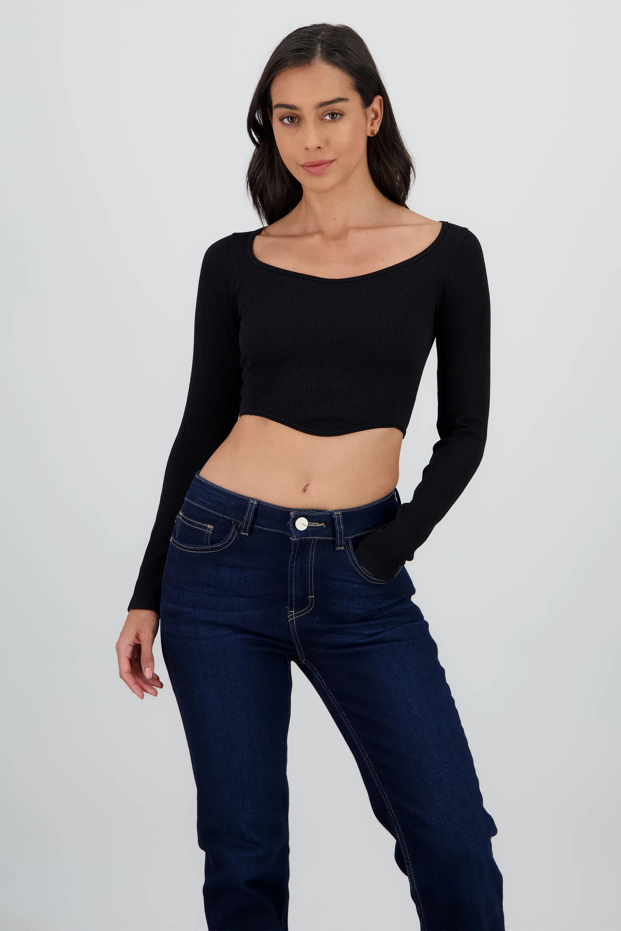 TOP MANGA LARGA CUELLO REDONDO RIB sold by Shasa