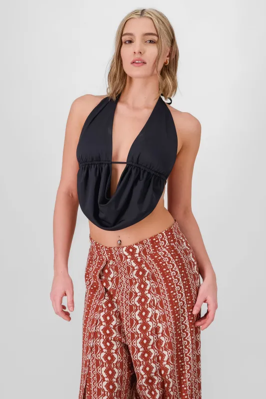 Top escote cascada cinta sold by Shasa