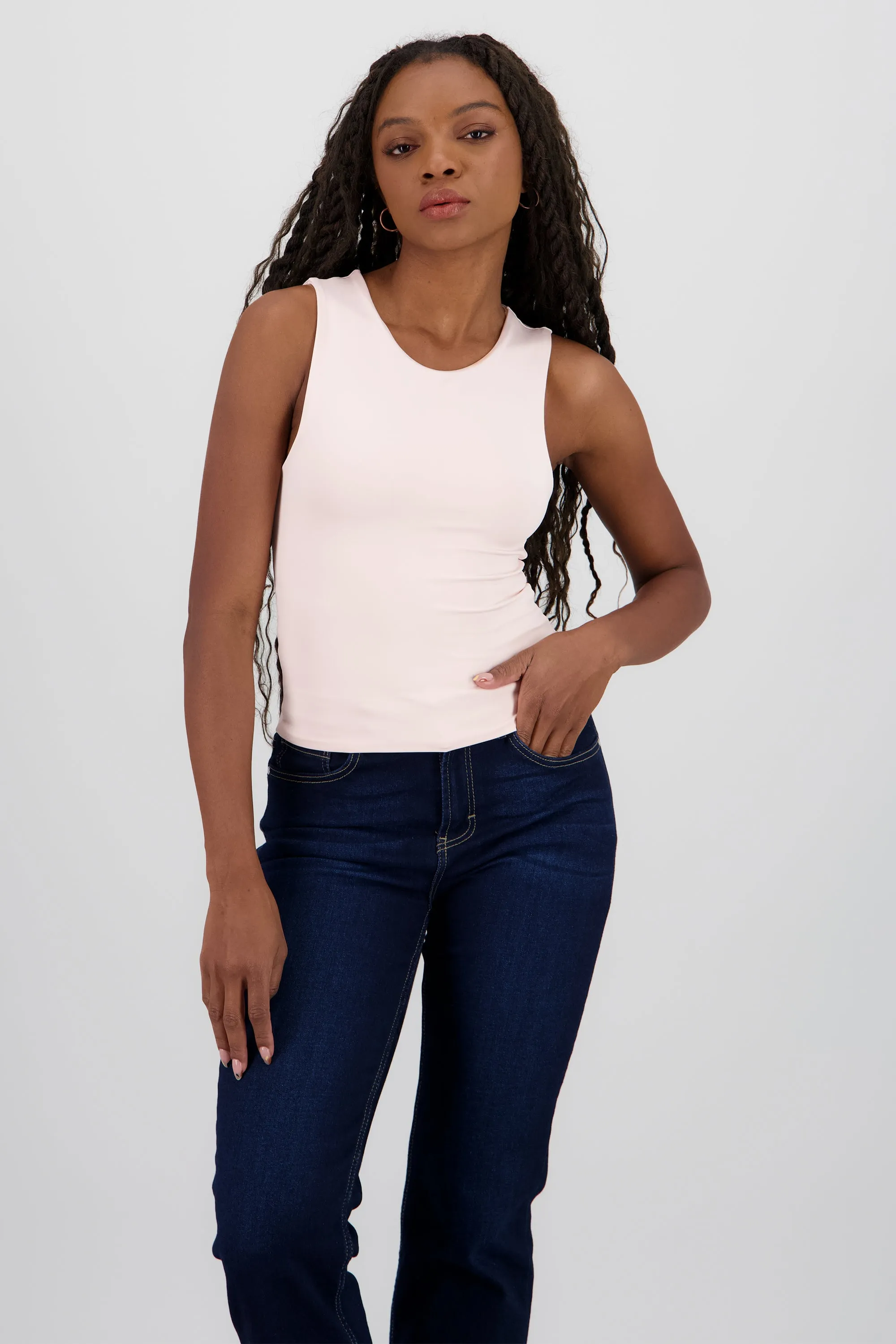 Top de doble tela con tacto suave liso sold by Shasa