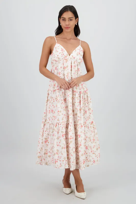 Vestido maxi tirantes estampado flores sold by Shasa