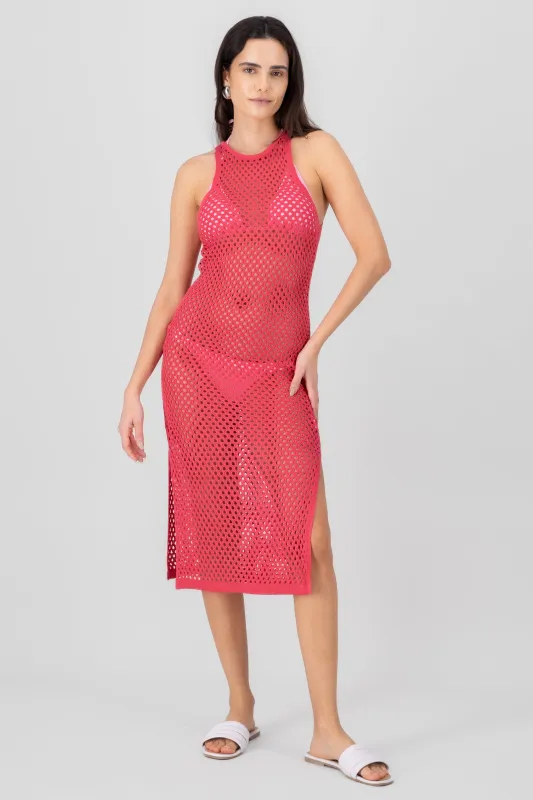 Vestido maxi tejido sin manga sold by Shasa