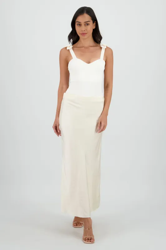Falda satin midi sold by Shasa