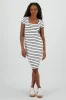 Vestido midi rayas dole tela rib sold by Shasa