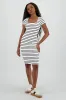 Vestido midi rayas dole tela rib sold by Shasa