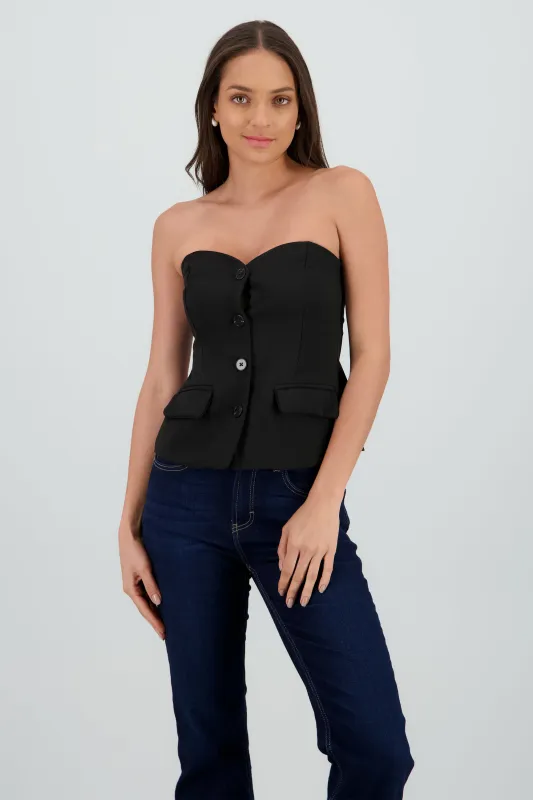 Top bandeau sastre con botones sold by Shasa